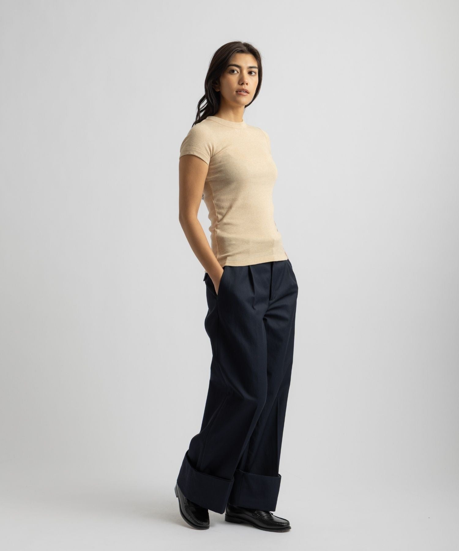 Naomi Ribbed Tee | WOMEN