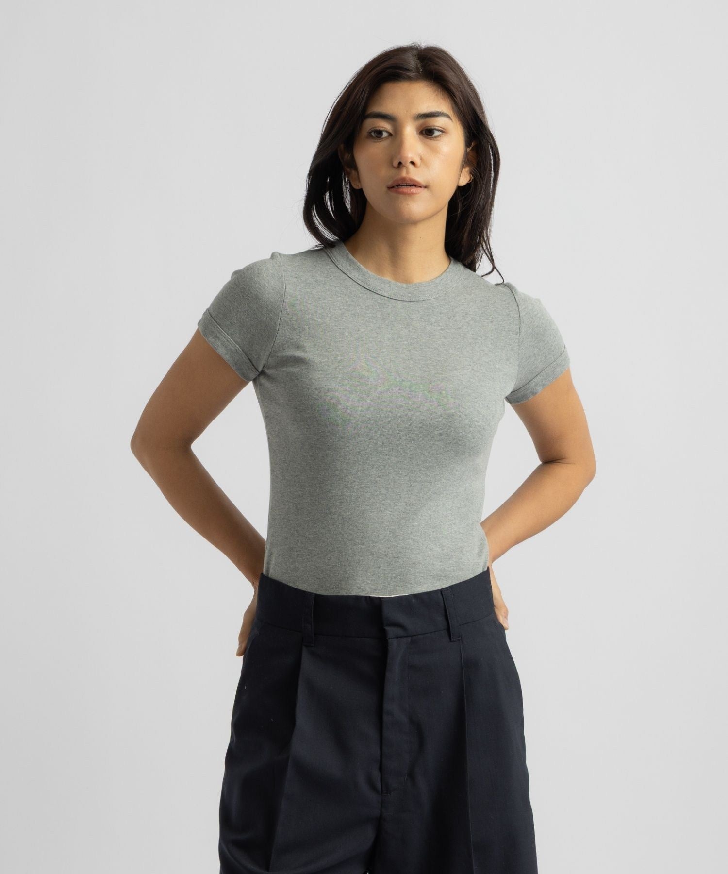 Naomi Ribbed Tee | WOMEN