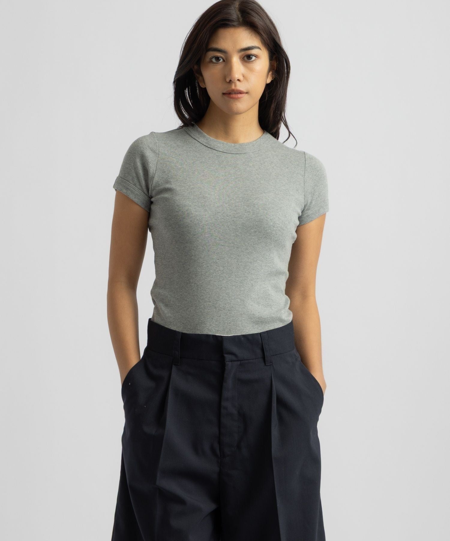 Naomi Ribbed Tee | WOMEN