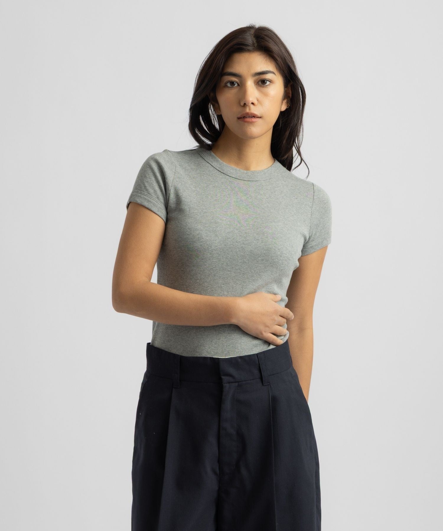 Naomi Ribbed Tee | WOMEN