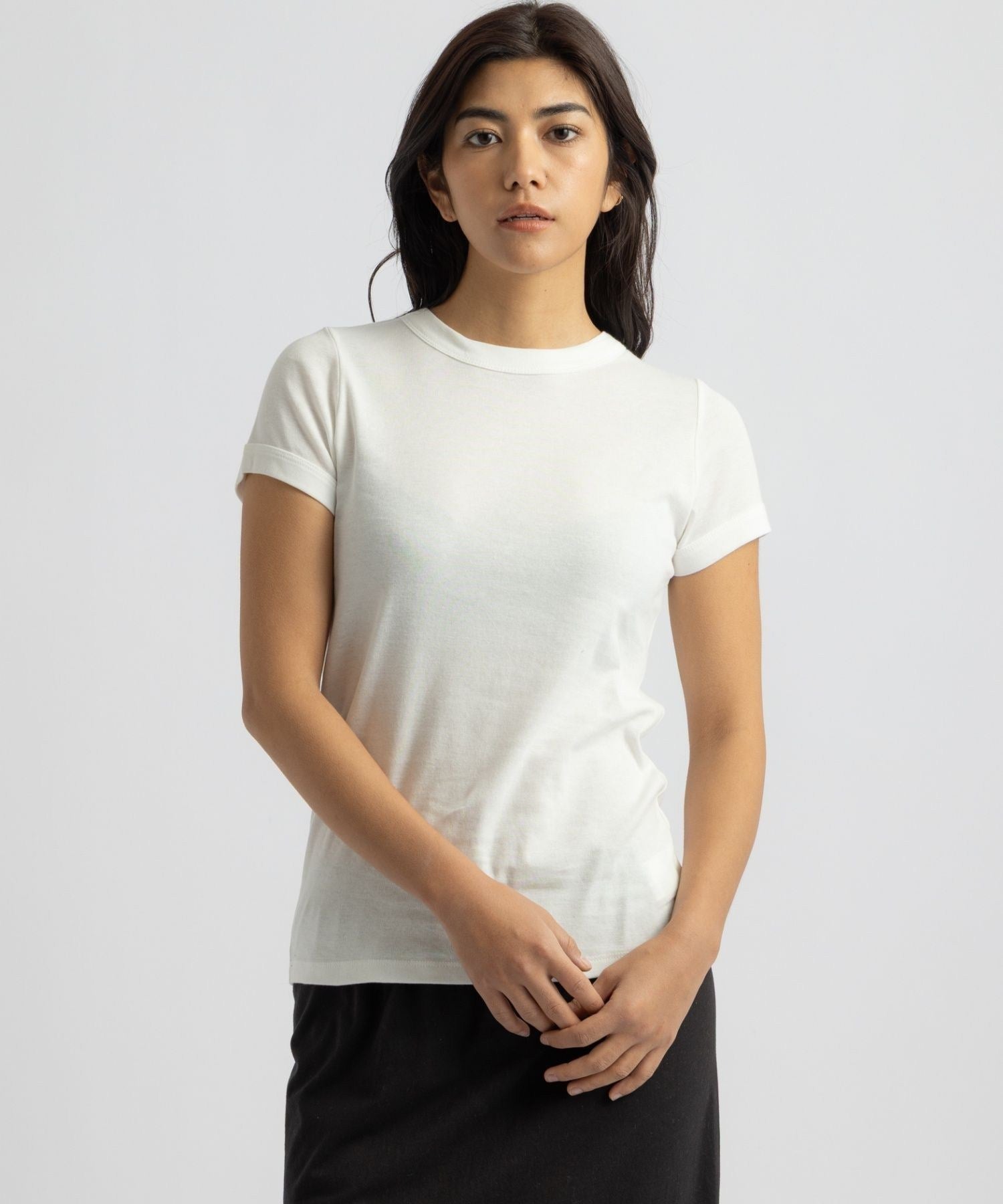 Naomi Ribbed Tee | WOMEN