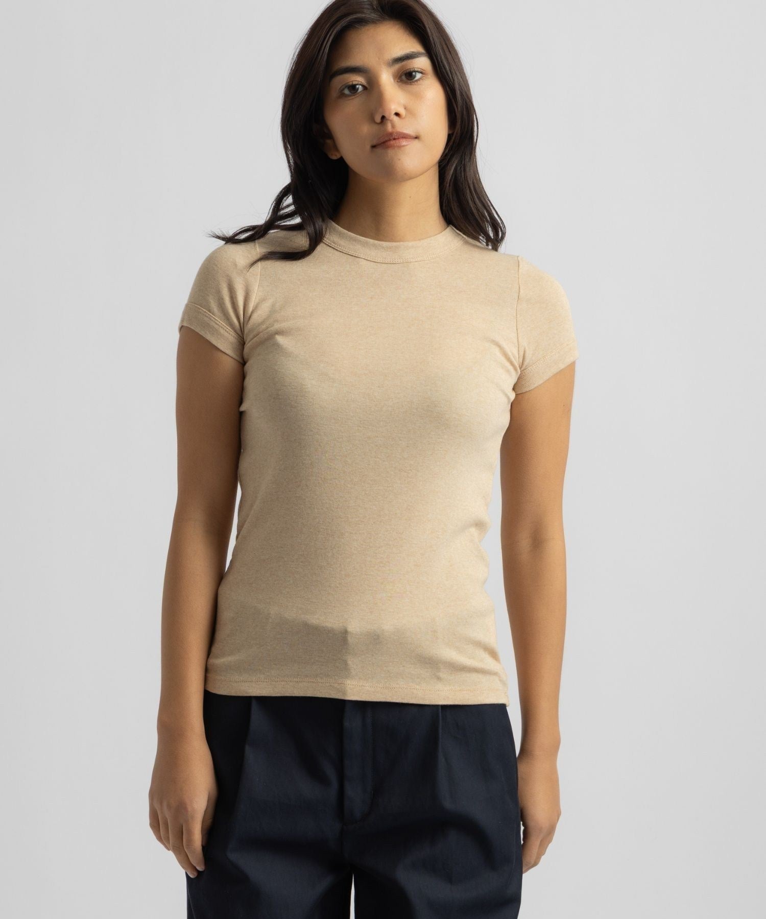 Naomi Ribbed Tee | WOMEN
