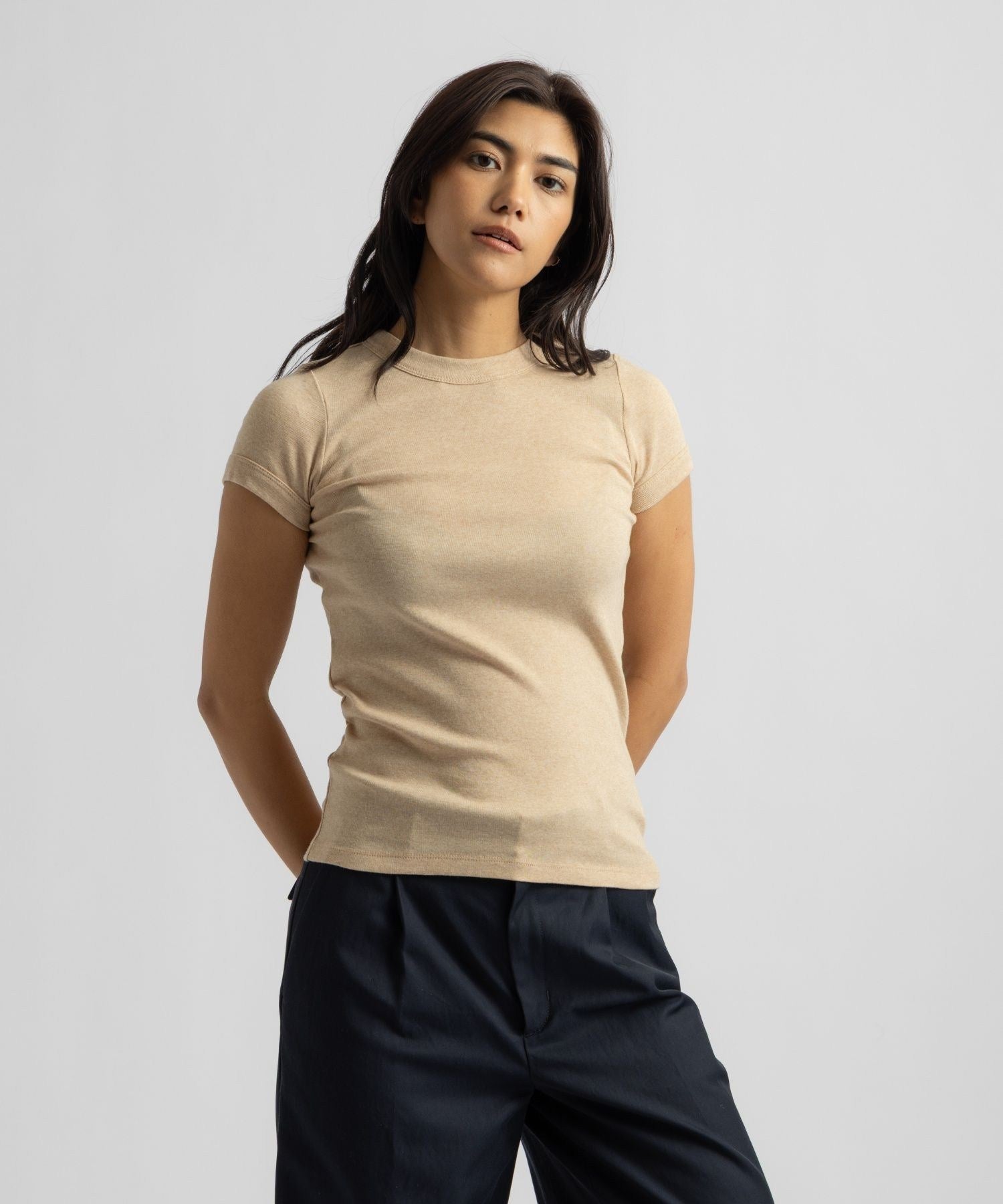 Naomi Ribbed Tee | WOMEN