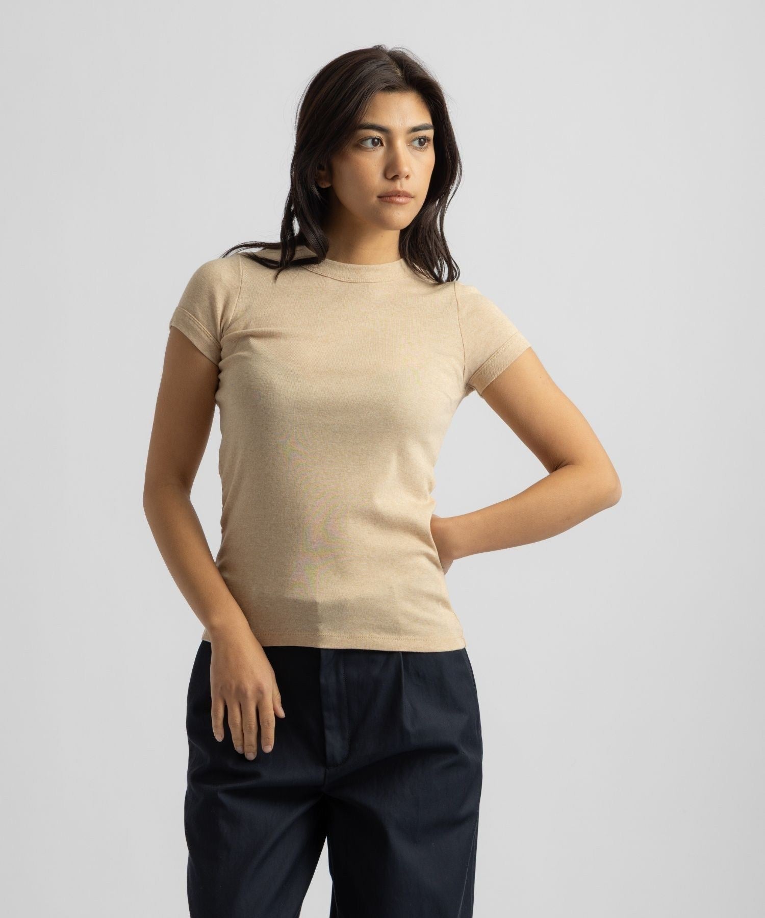Naomi Ribbed Tee | WOMEN