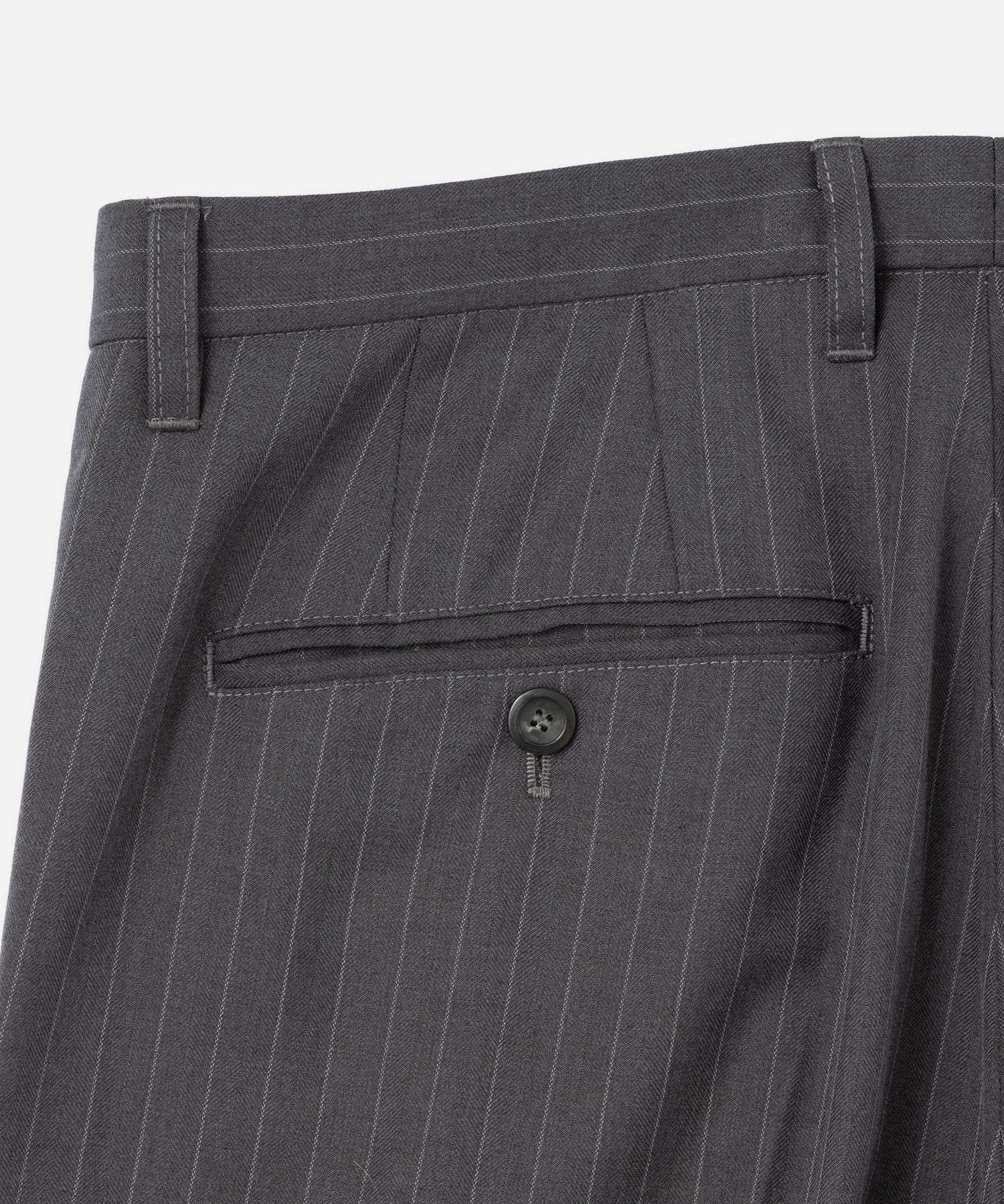 George Herringbone Stripe Two Tuck Pant