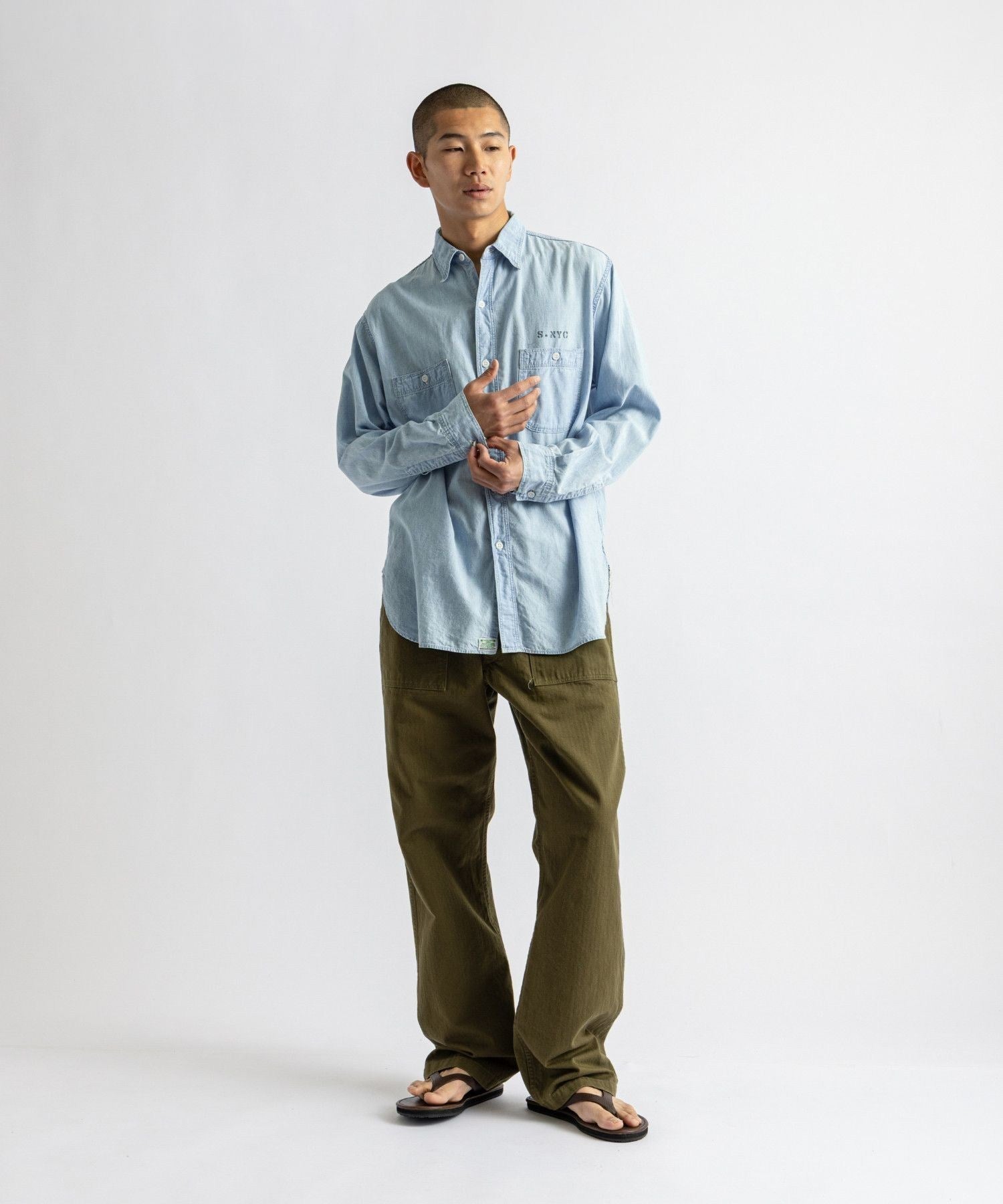 orSlow x Saturdays NYC HERRINGBONE VINTAGE FIT FATIGUE PANTS