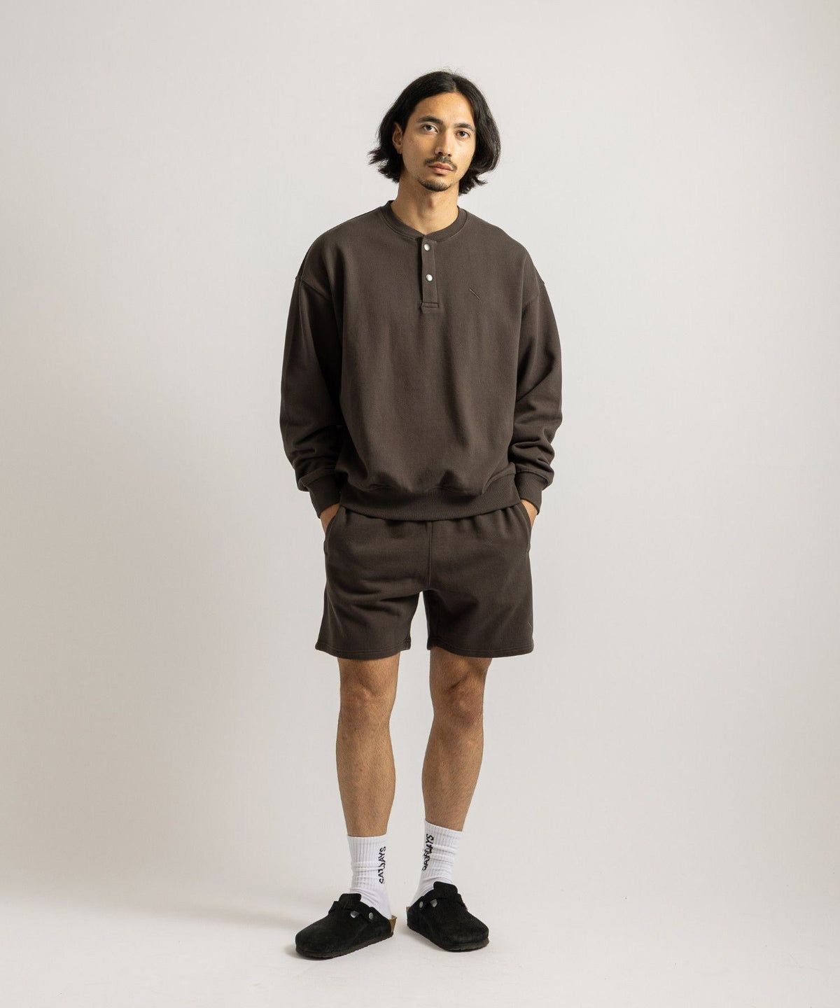 Bowery Henley Neck Sweatshirt