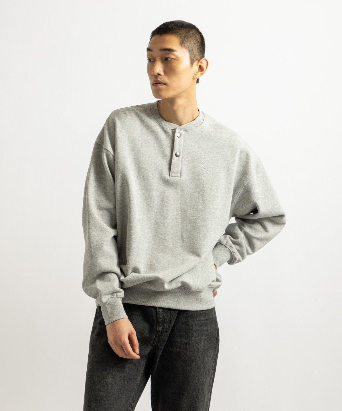 Bowery Henley Neck Sweatshirt