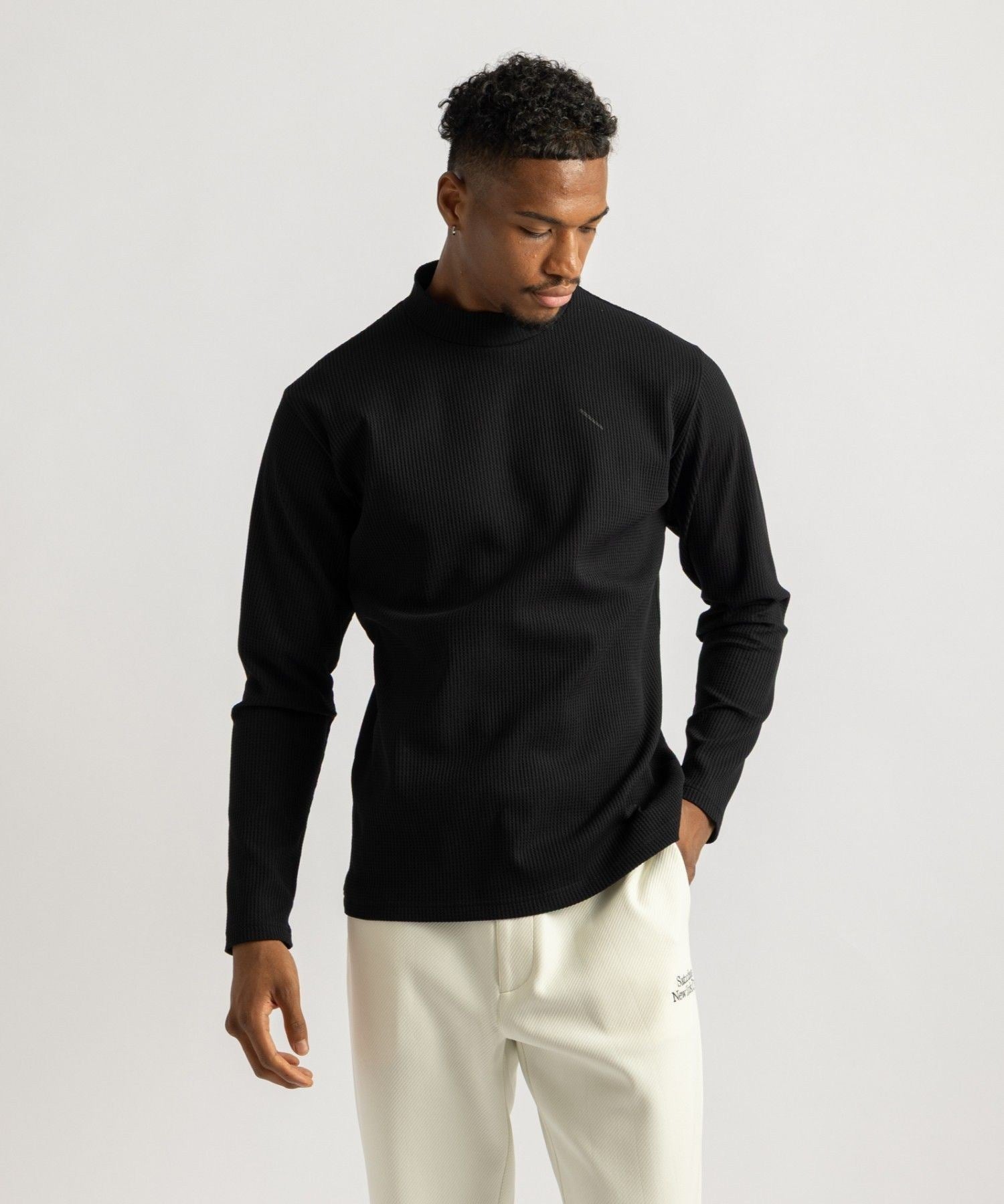 Waffle Mockneck LS