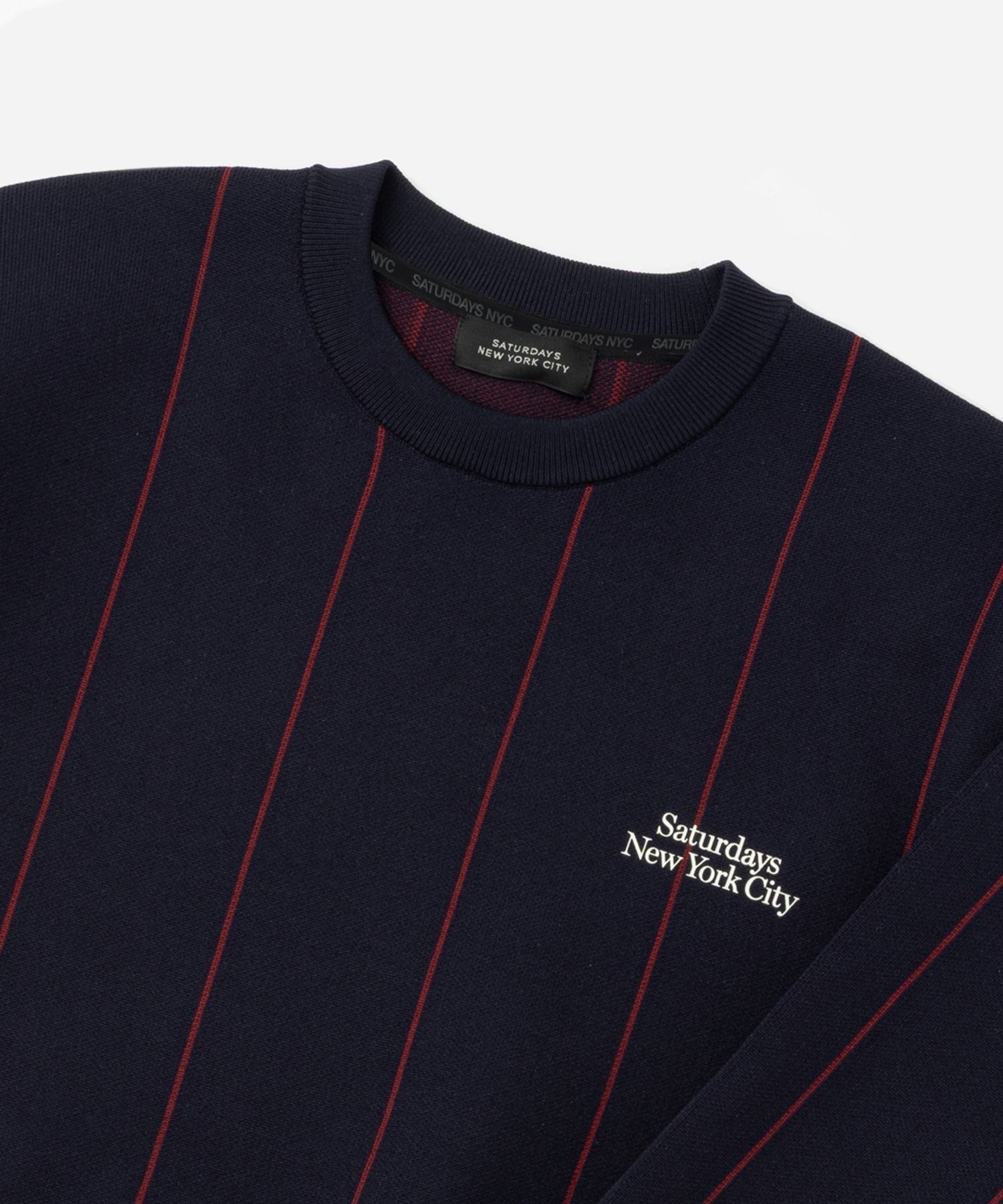 Jacquard Stripe Crewneck Knit