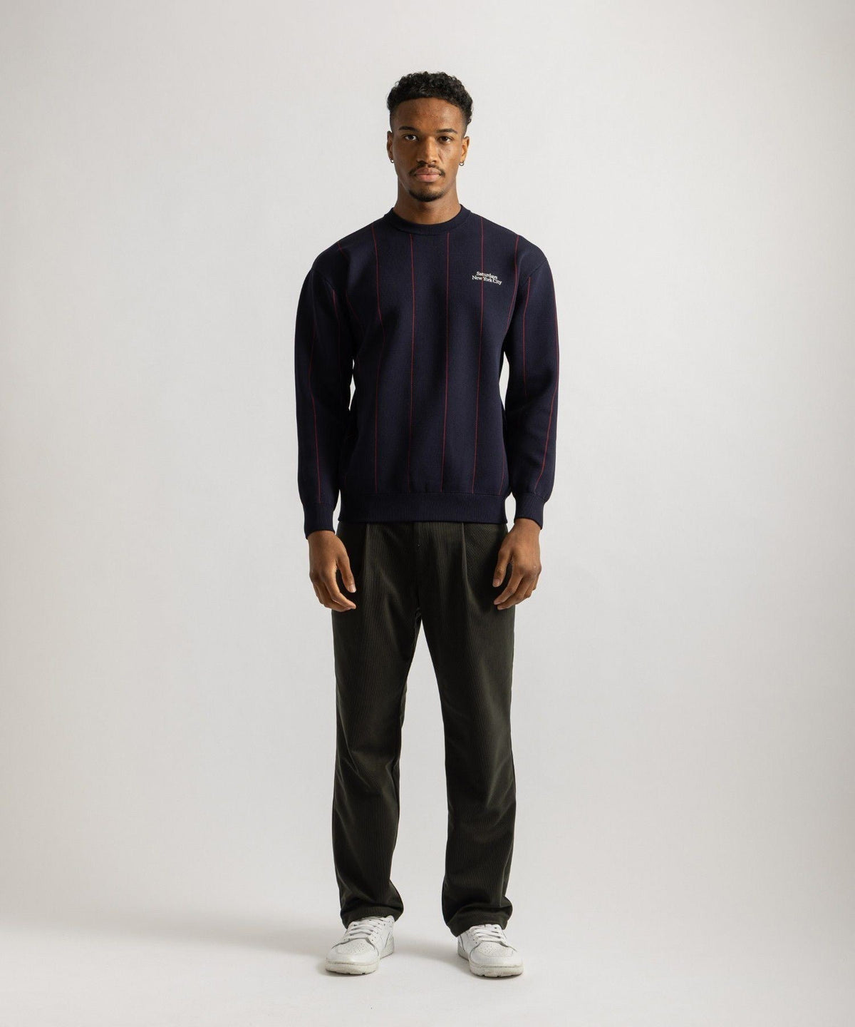 Jacquard Stripe Crewneck Knit