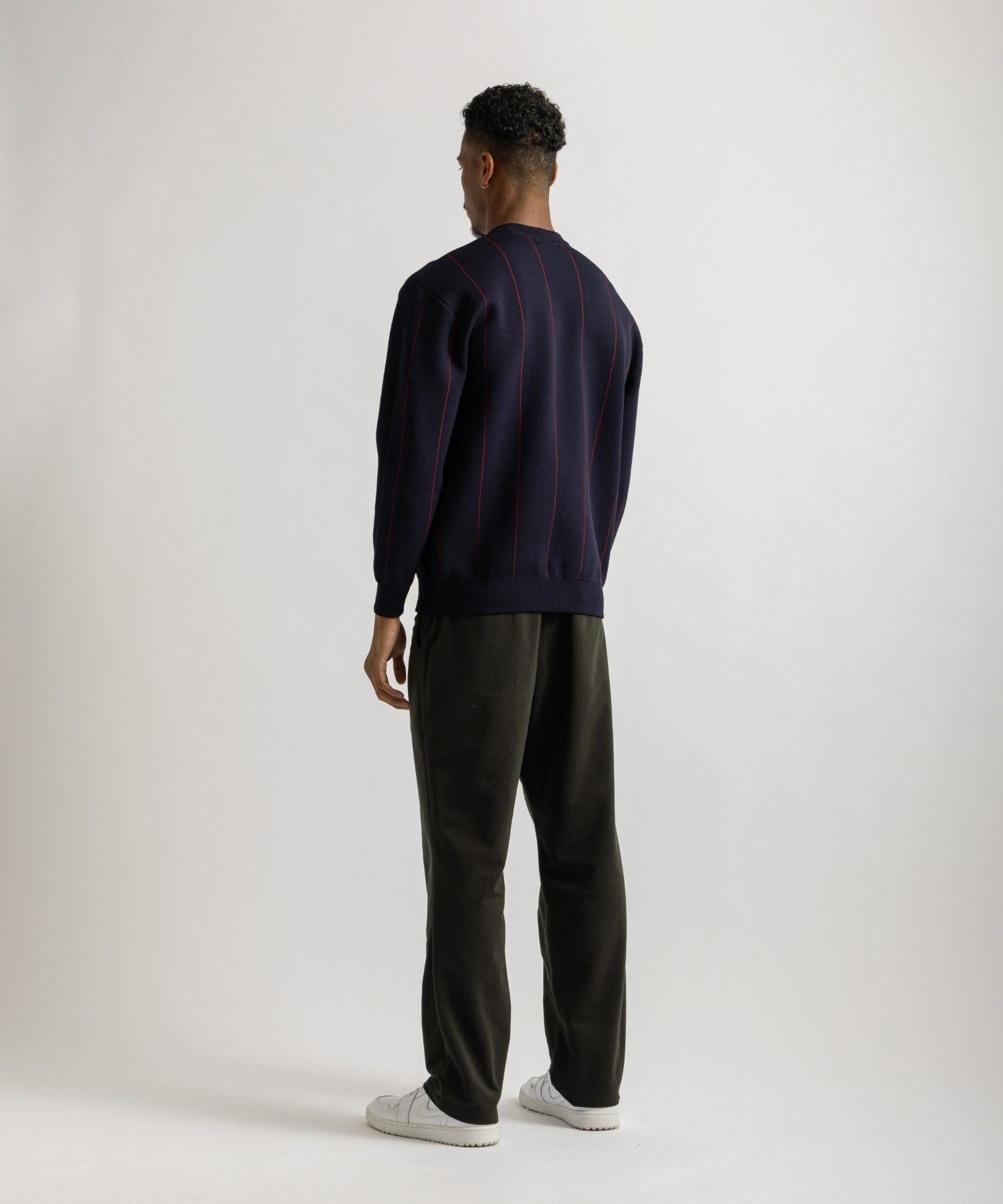 Jacquard Stripe Crewneck Knit
