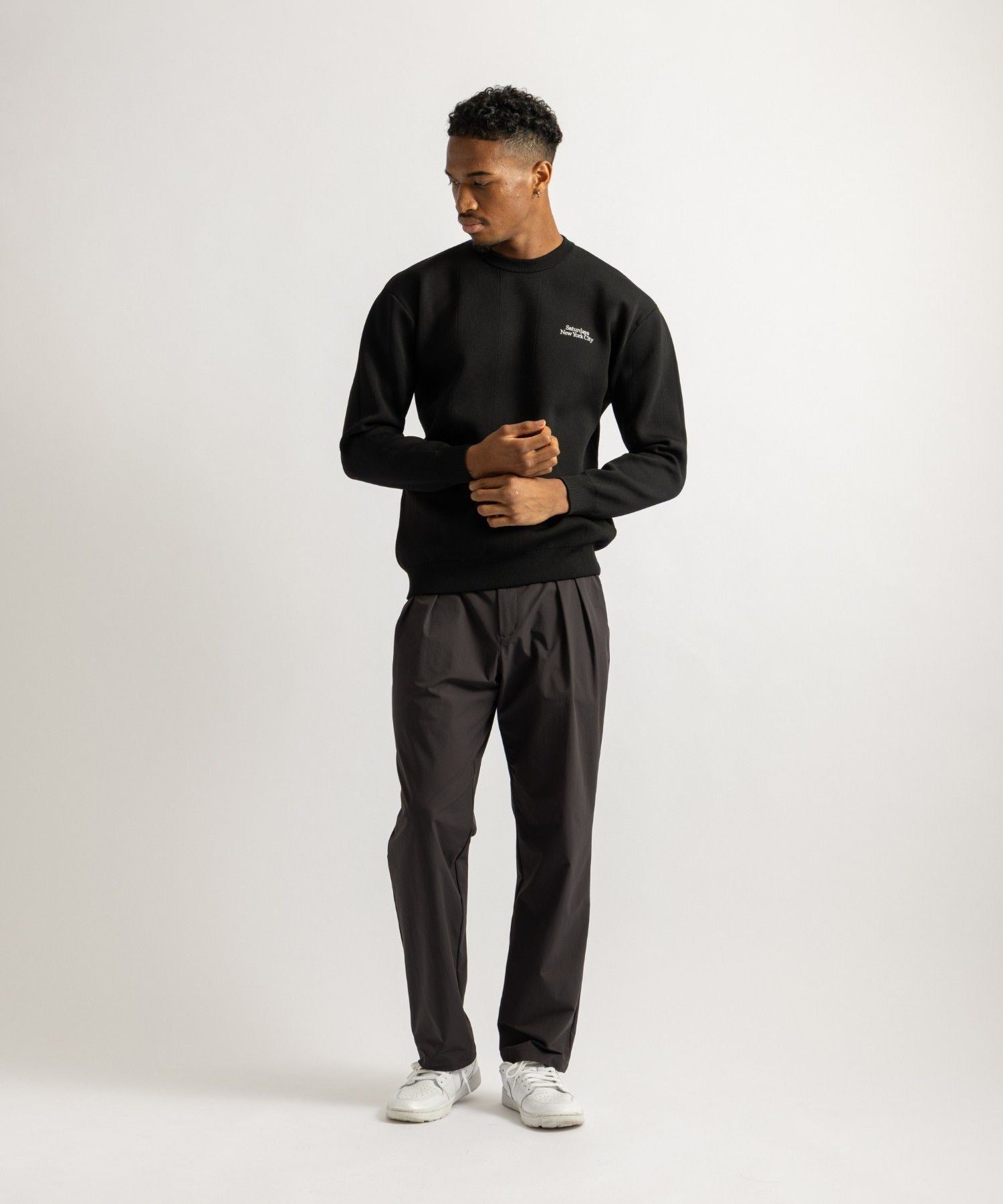 Jacquard Stripe Crewneck Knit