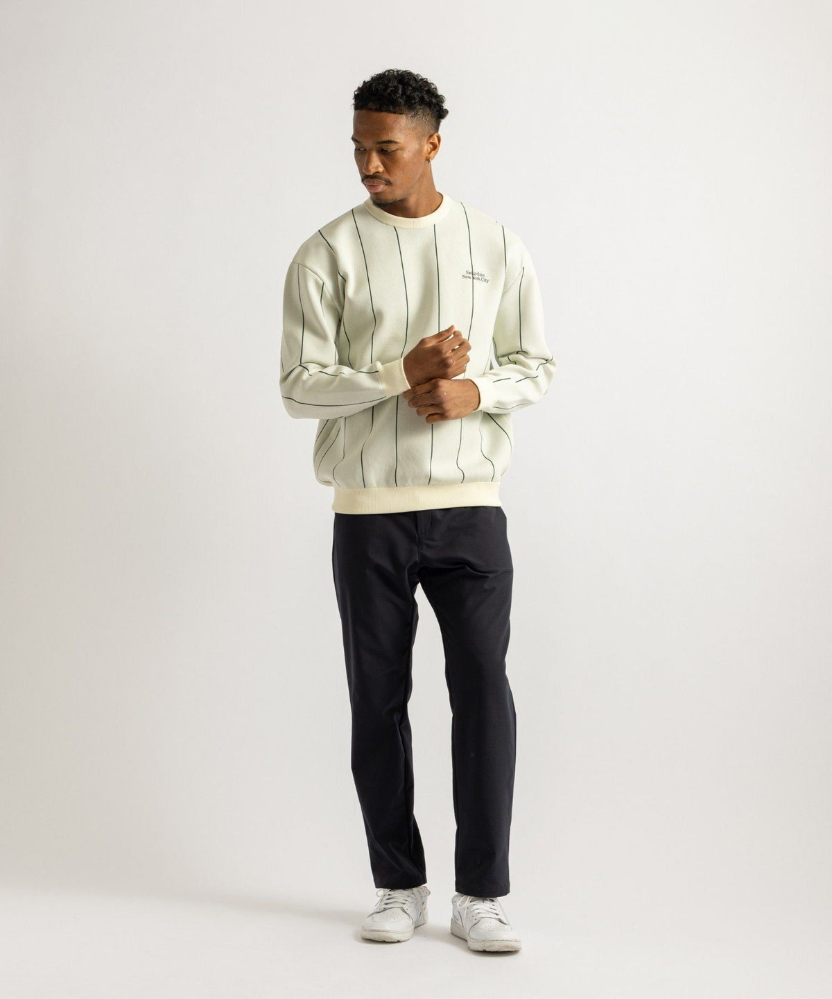 Jacquard Stripe Crewneck Knit