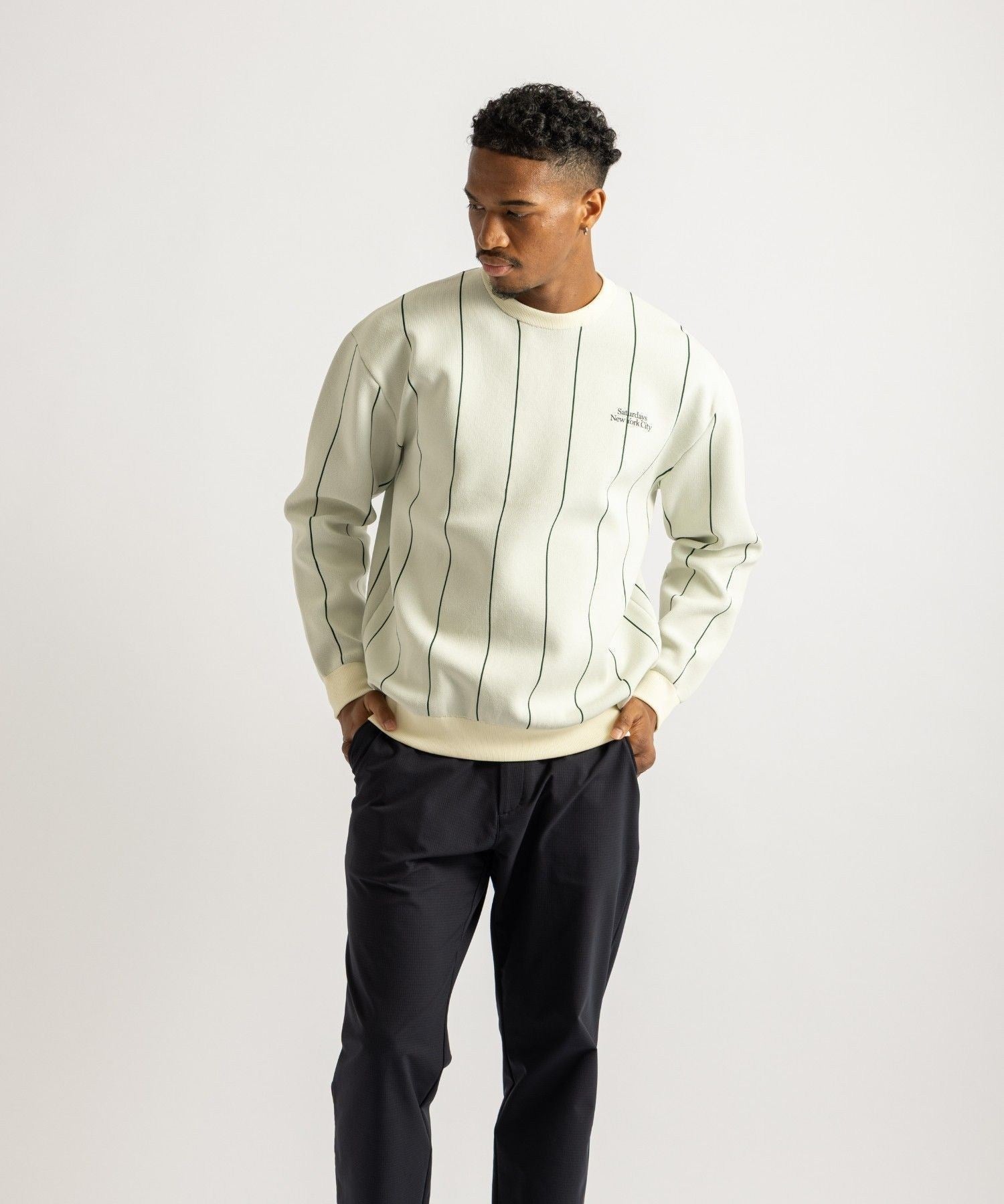 Jacquard Stripe Crewneck Knit