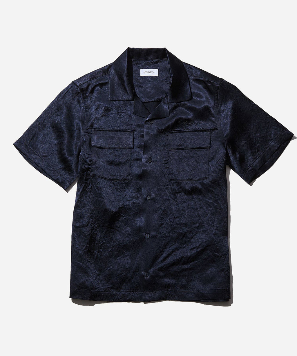 Canty Crinkled Satin SS Shirt