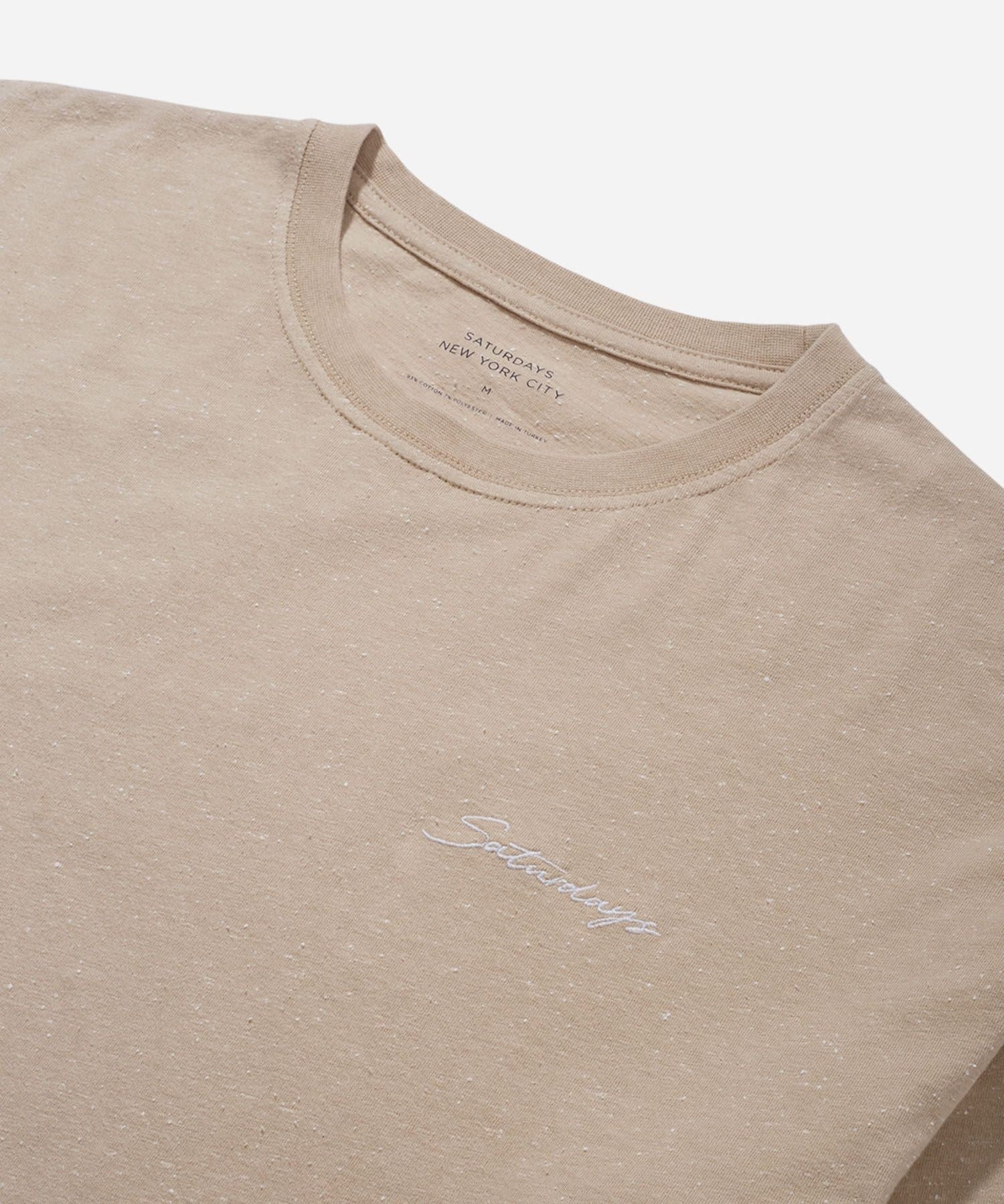 SPECKLED CHAIN SCRIPT EMB LS TEE