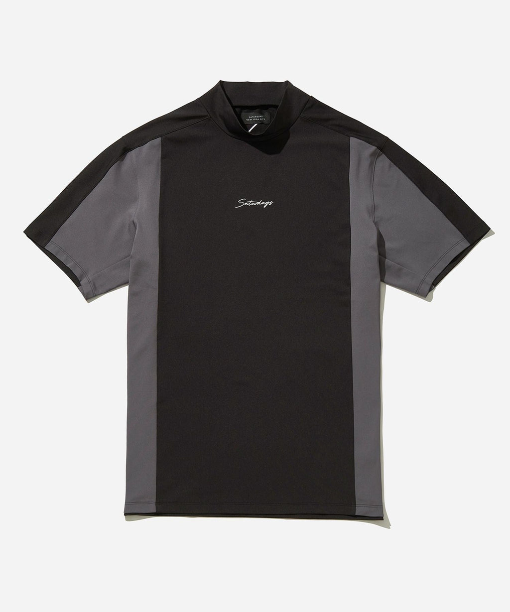 Saturdays ネイビー モックシャツ　S Saturdays ネイビー モックシャツS