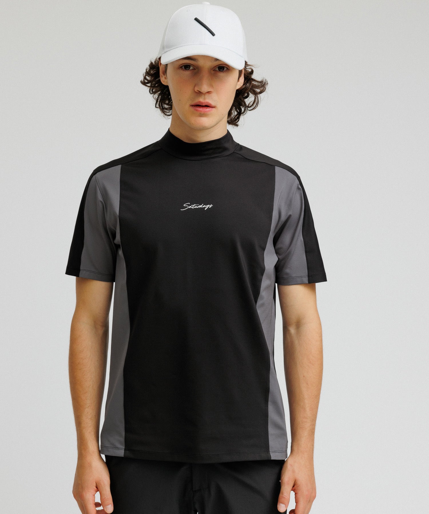 Pattern Cut Mock Shirt S/S