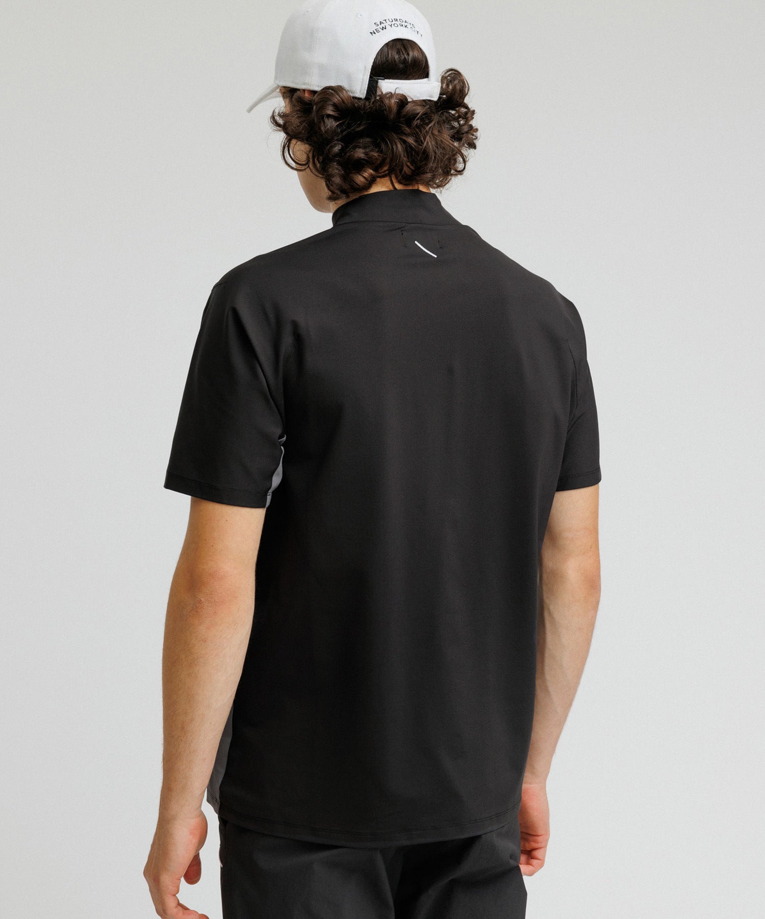 Pattern Cut Mock Shirt S/S