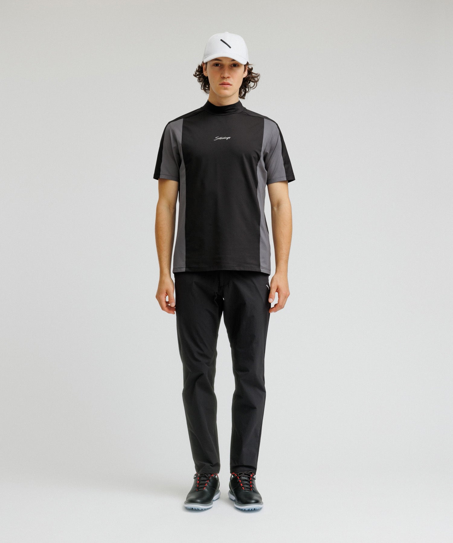Pattern Cut Mock Shirt S/S