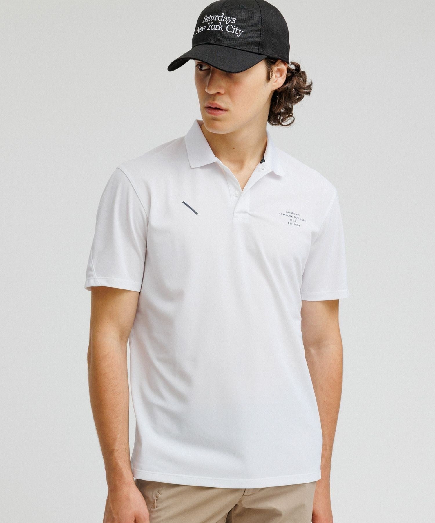 【新品】SATURDAYS NEW YORK CITY 半袖ポロ　ホワイトXXL 新品】SATURDAYS NEW YORK CITY 半袖ポロ ホワイトXXL 【公式通販】