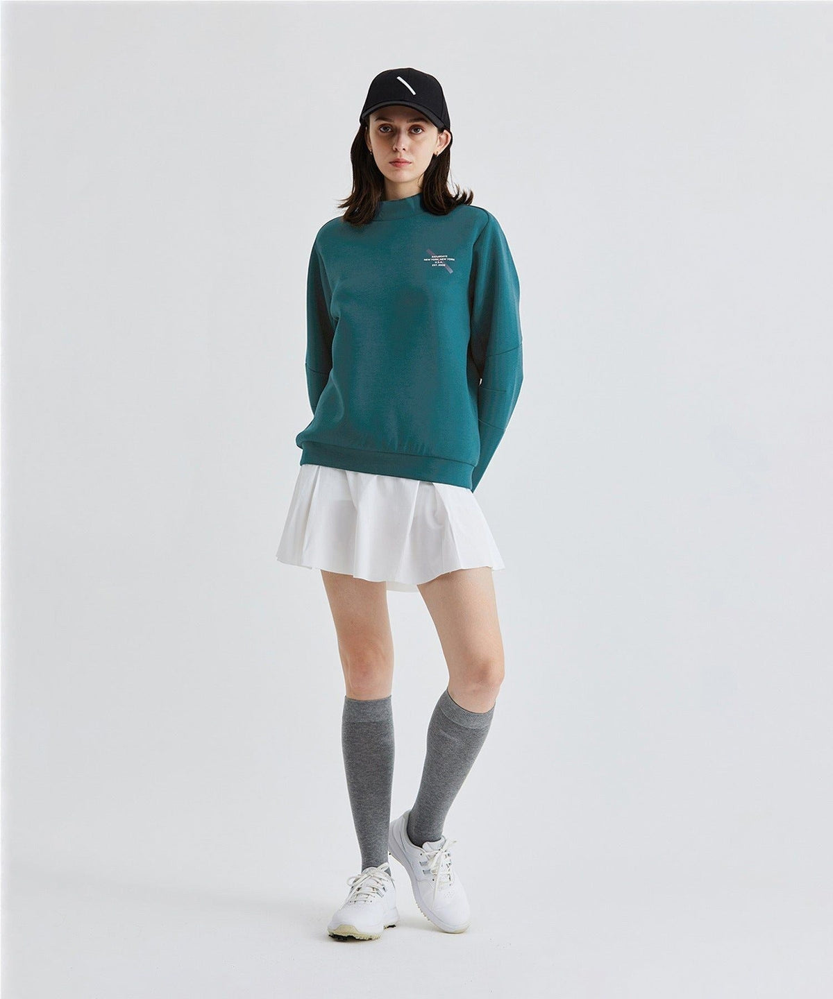 Lightweight Sweat Mock Neck Top | WOMEN