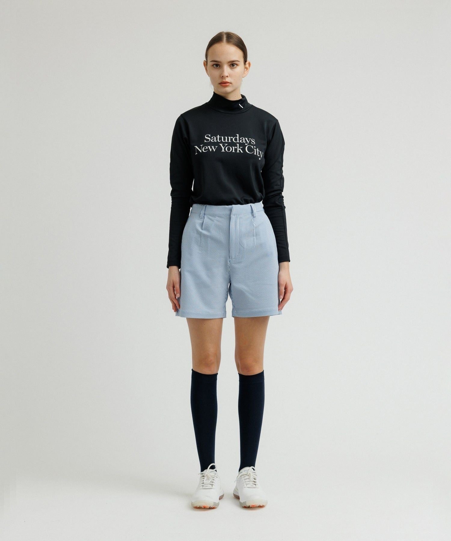 Seersucker One Tuck Short Pant | WOMEN