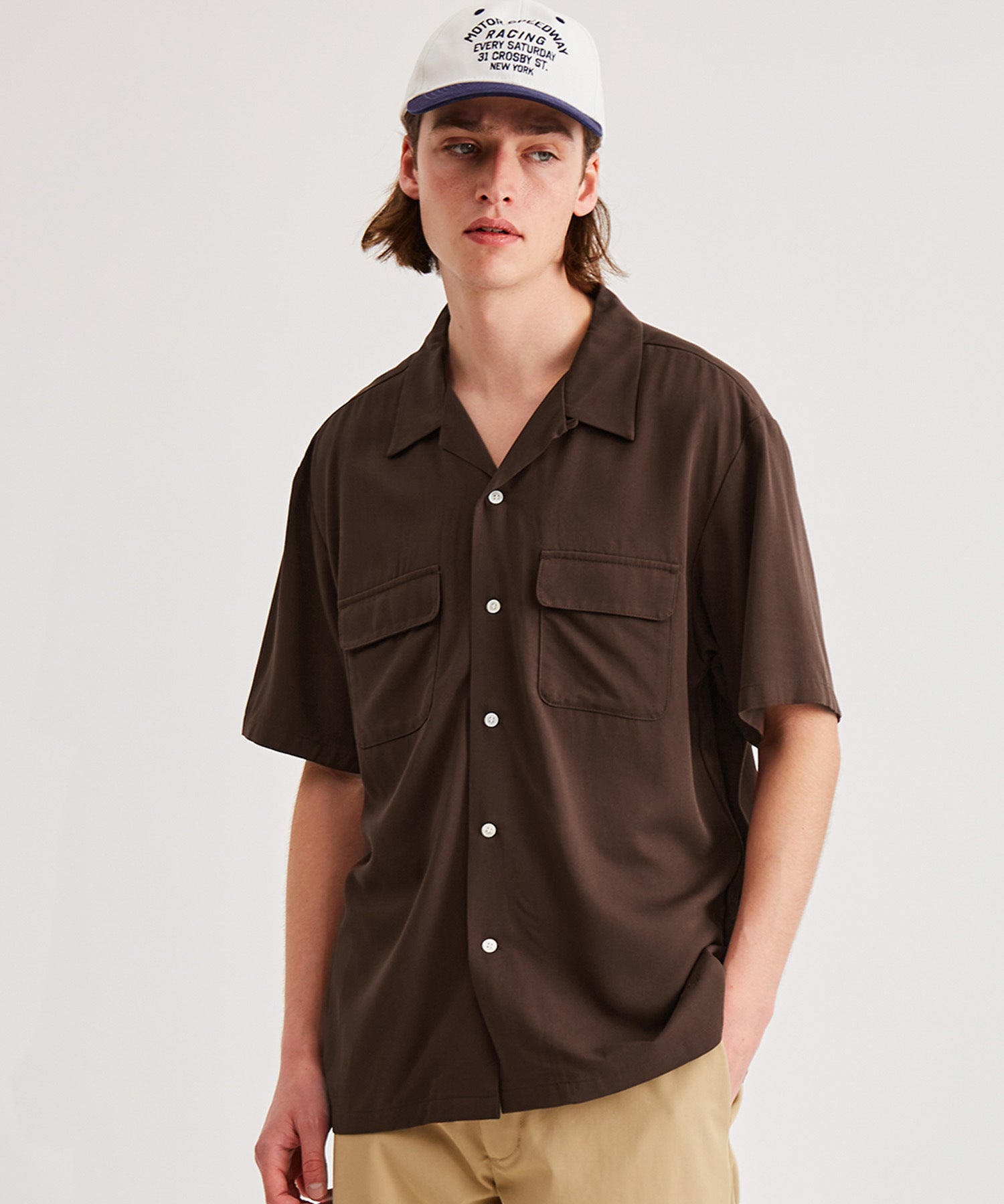 Solid Rayon Open Collar S/S Shirt | Saturdays NYC Japan