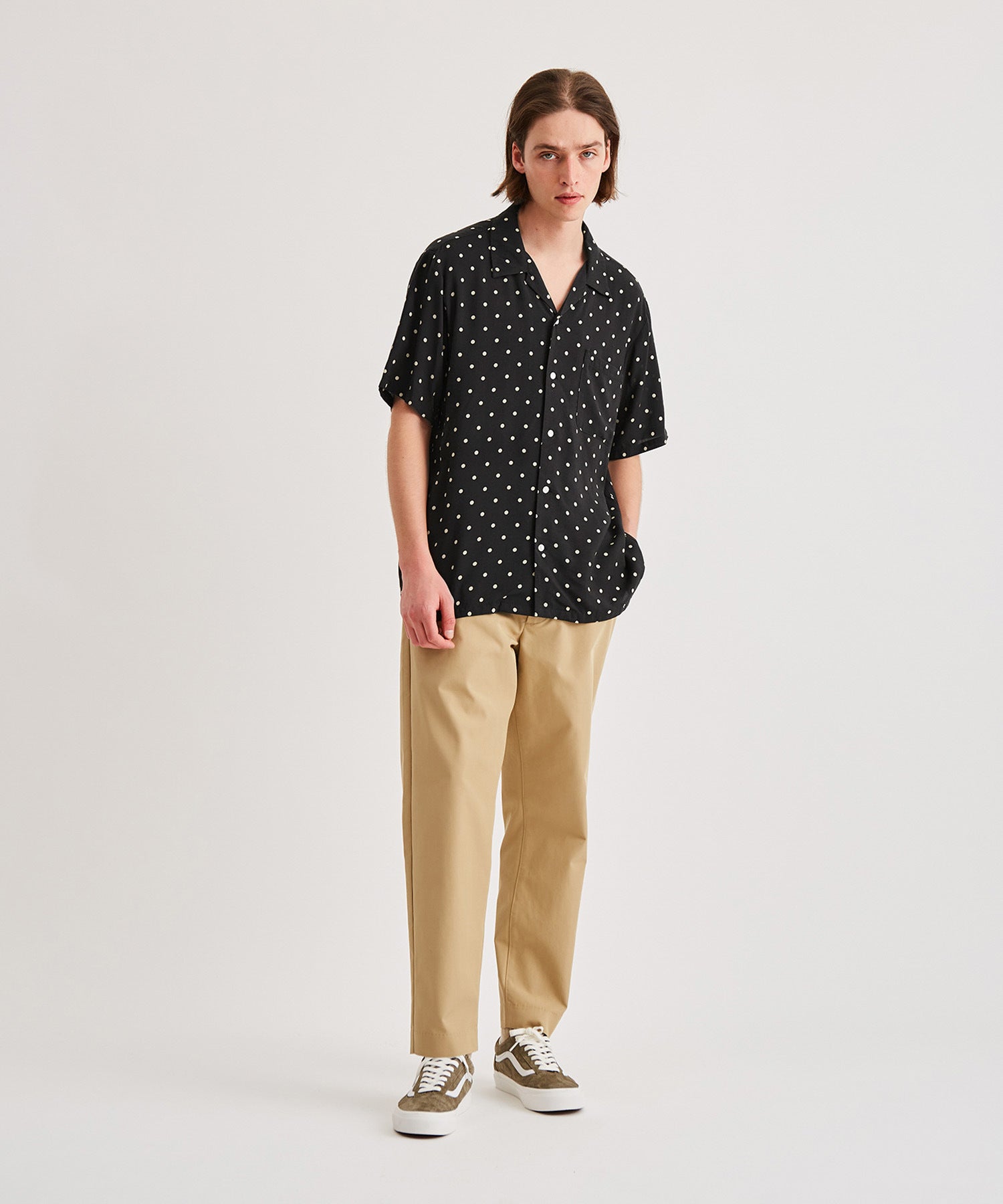 Dot Open Collar S/S Shirt