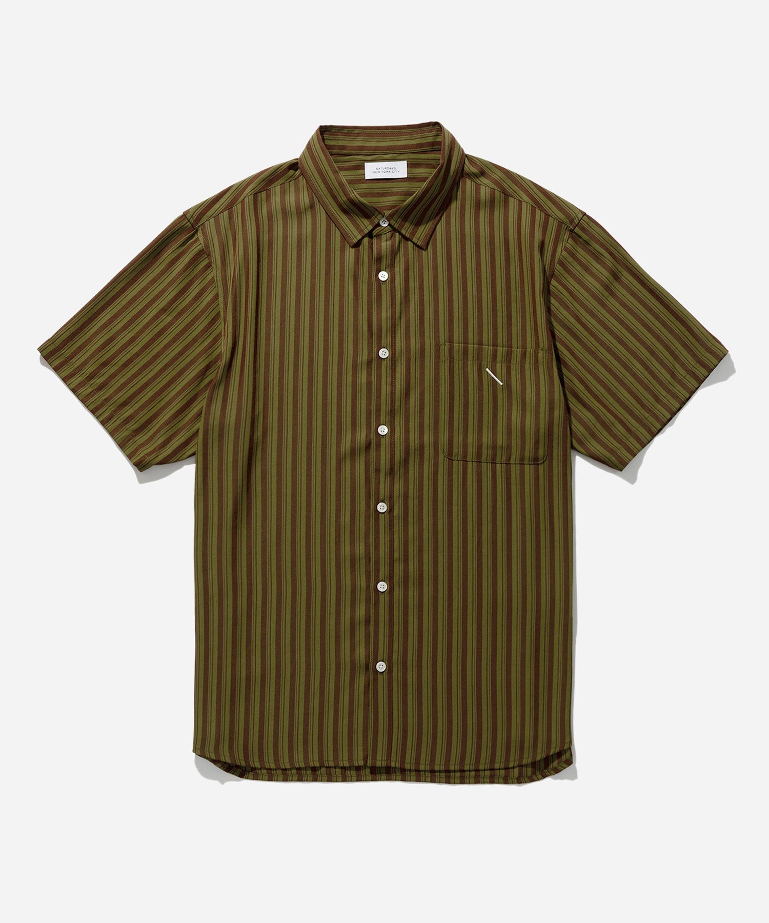 Random Stripe Regular Collar S/S Shirt | Saturdays NYC Japan