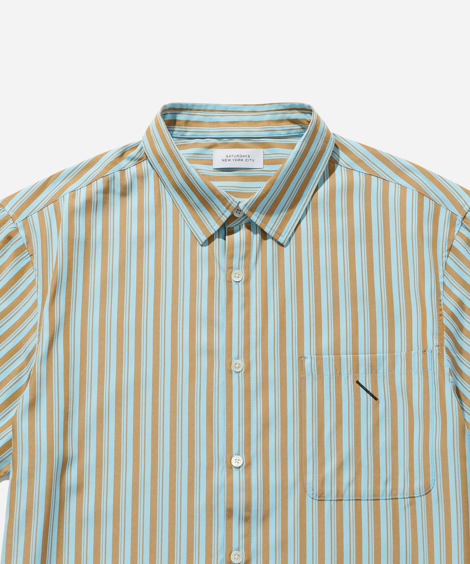 Random Stripe Regular Collar S/S Shirt | Saturdays NYC Japan