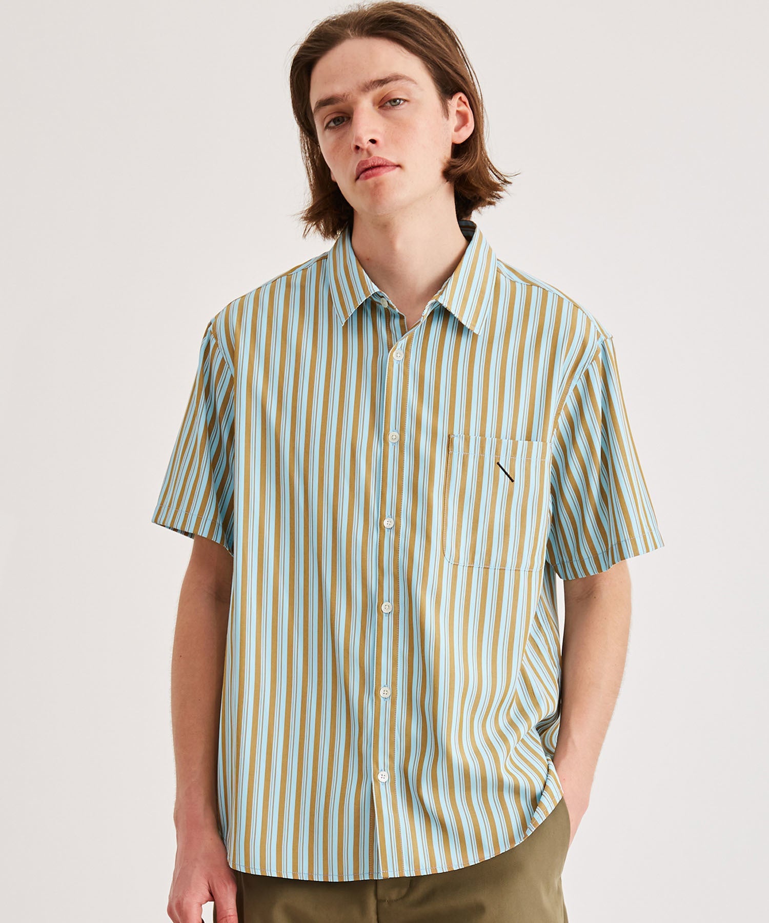 Random Stripe Regular Collar S/S Shirt | Saturdays NYC Japan