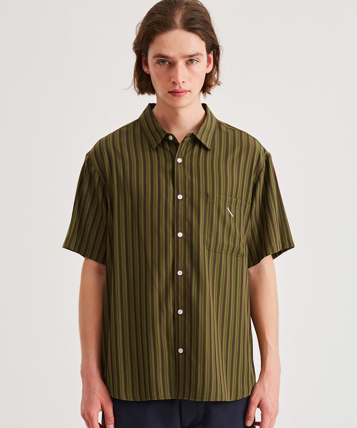 Random Stripe Regular Collar S/S Shirt | Saturdays NYC Japan