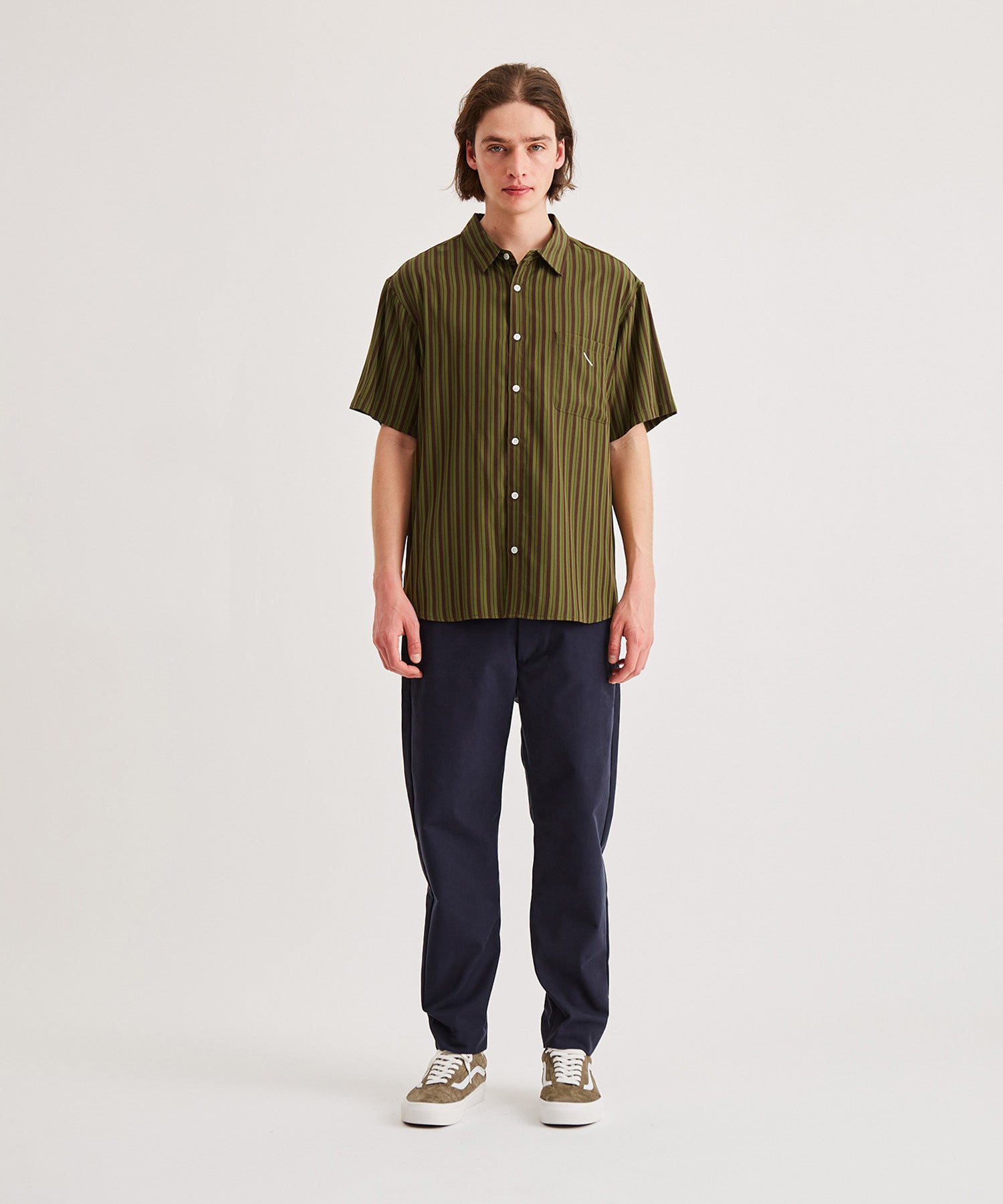 Random Stripe Regular Collar S/S Shirt | Saturdays NYC Japan