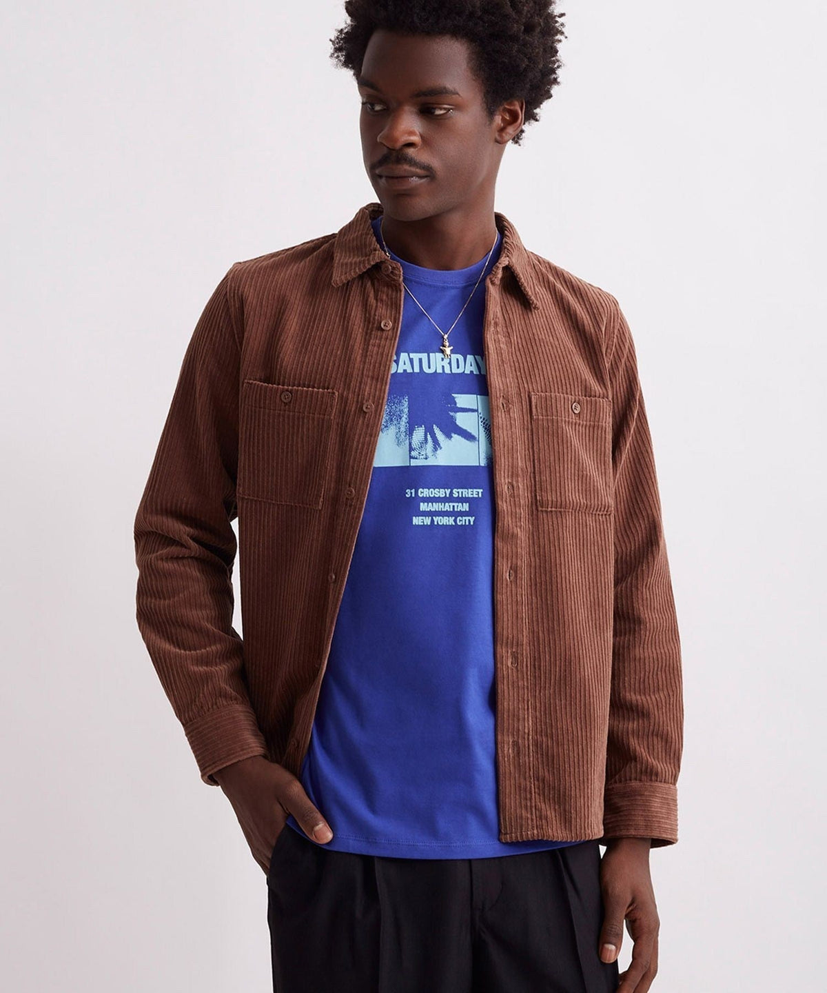 NOLAN WIDE WALE CORD LONG SLEEVE SHIRT