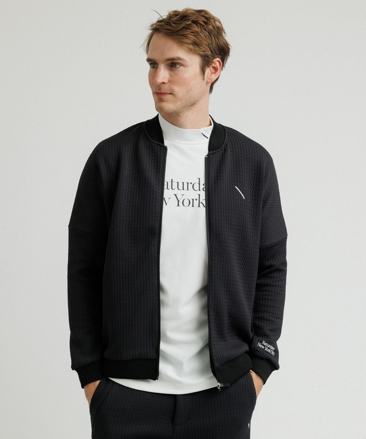 Quilt Jacquard Full Zip Jacket