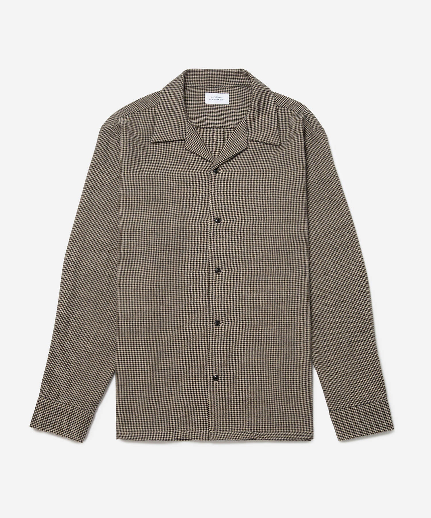 Open Collar Cotton Wool Twill Check L/S Shirt | Saturdays NYC Japan