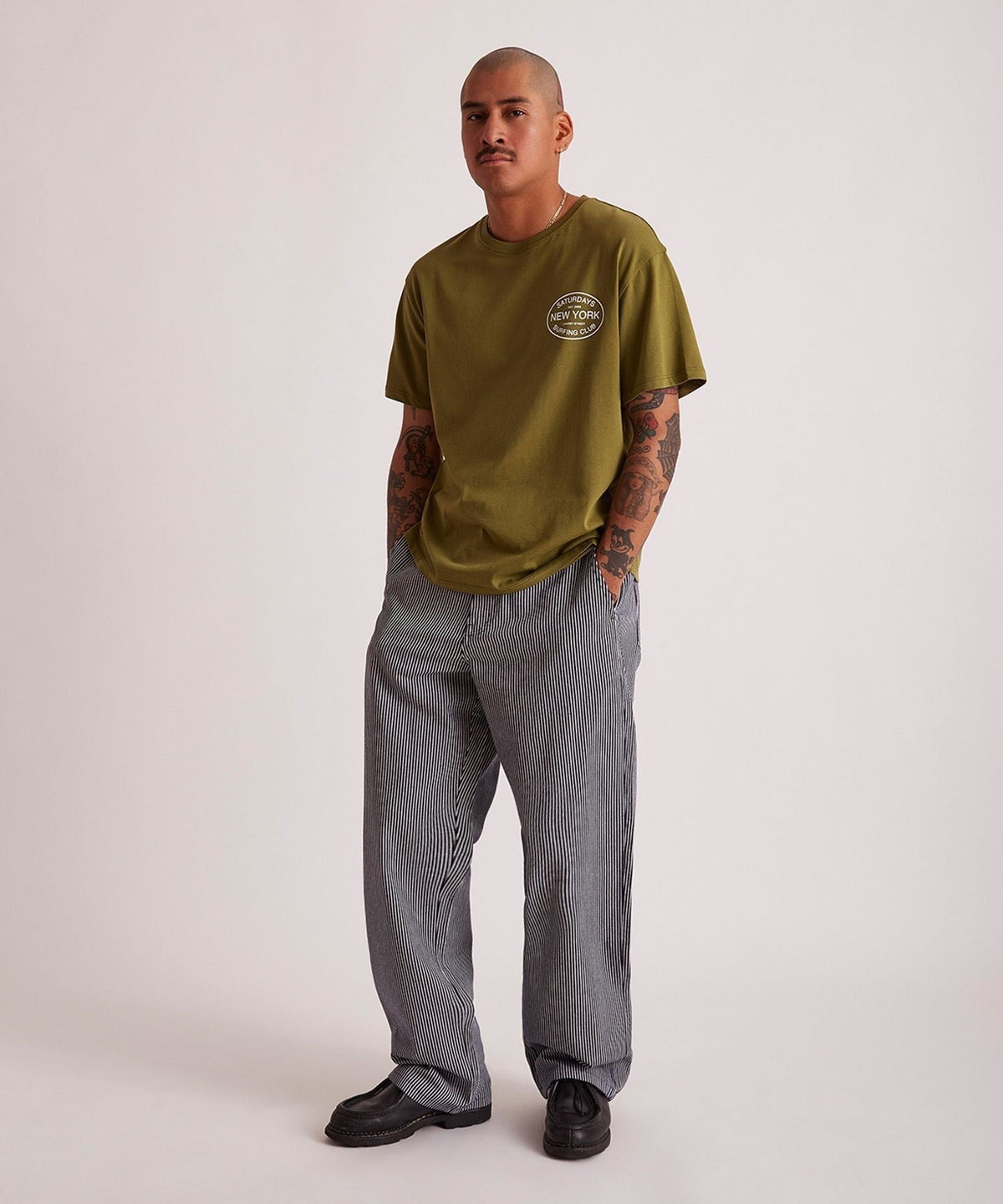 GEORGE STRIPE COTTON TWILL  PANT