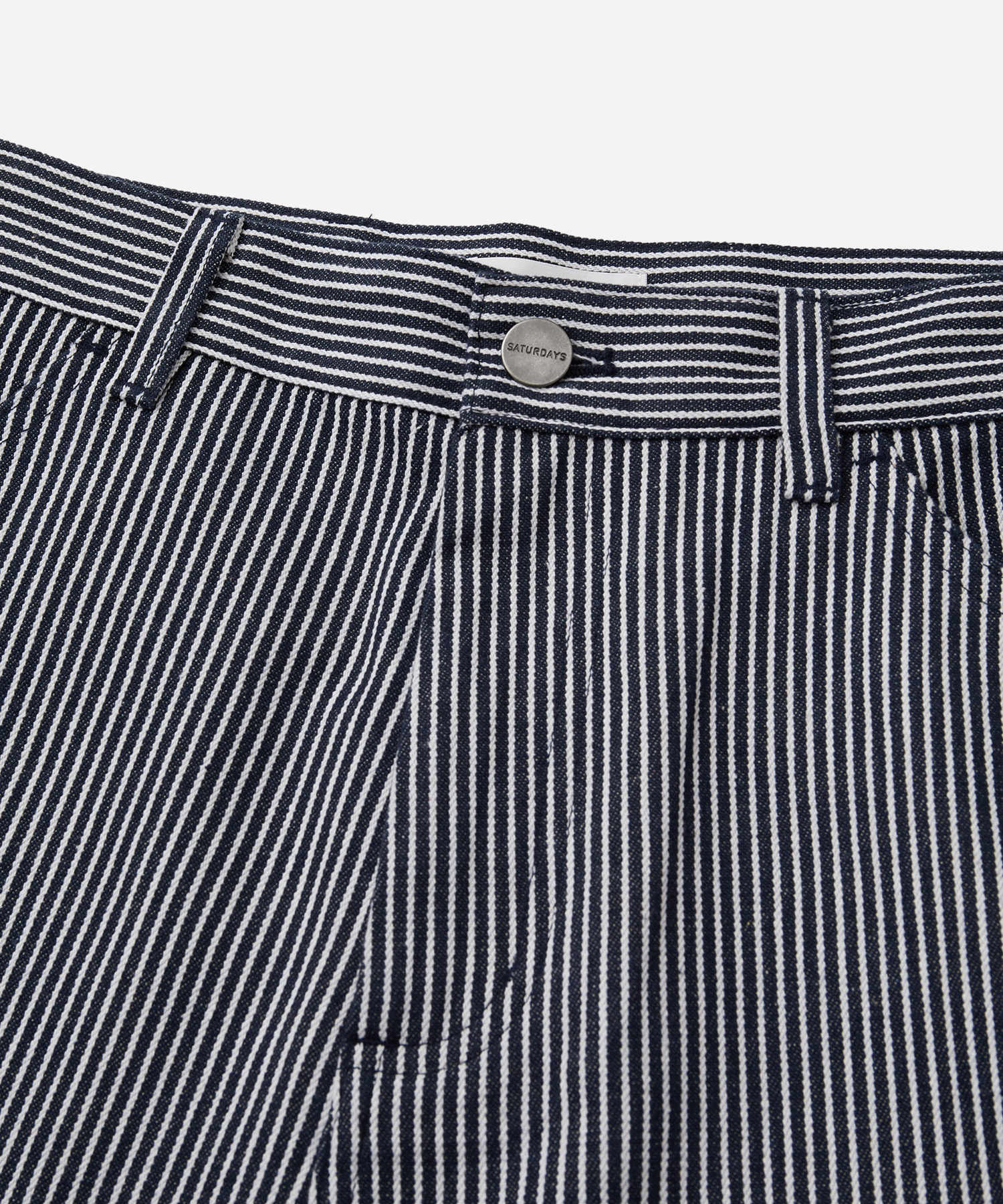 Striped Cotton Twill Carpenter Short