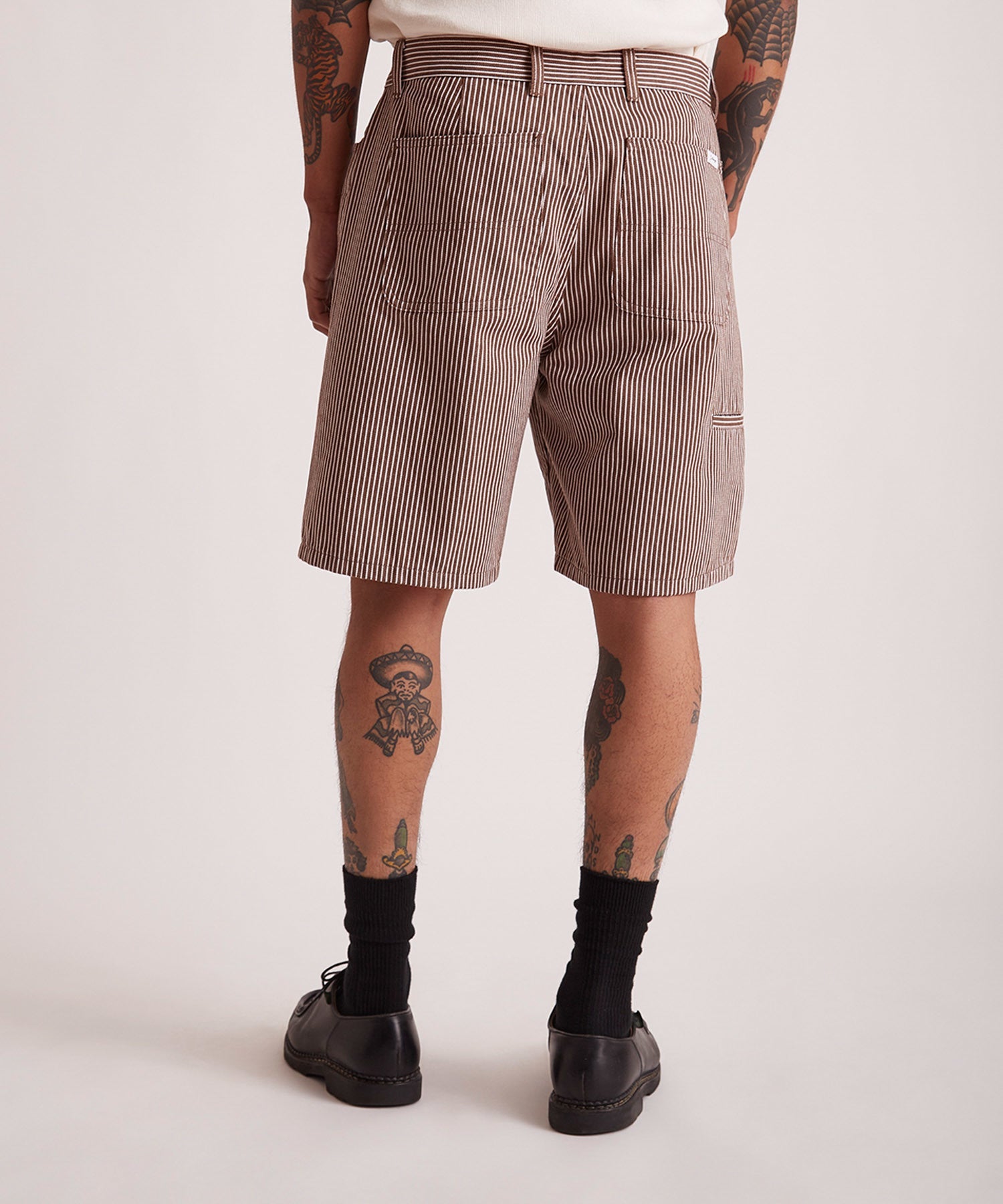 Striped Cotton Twill Carpenter Short