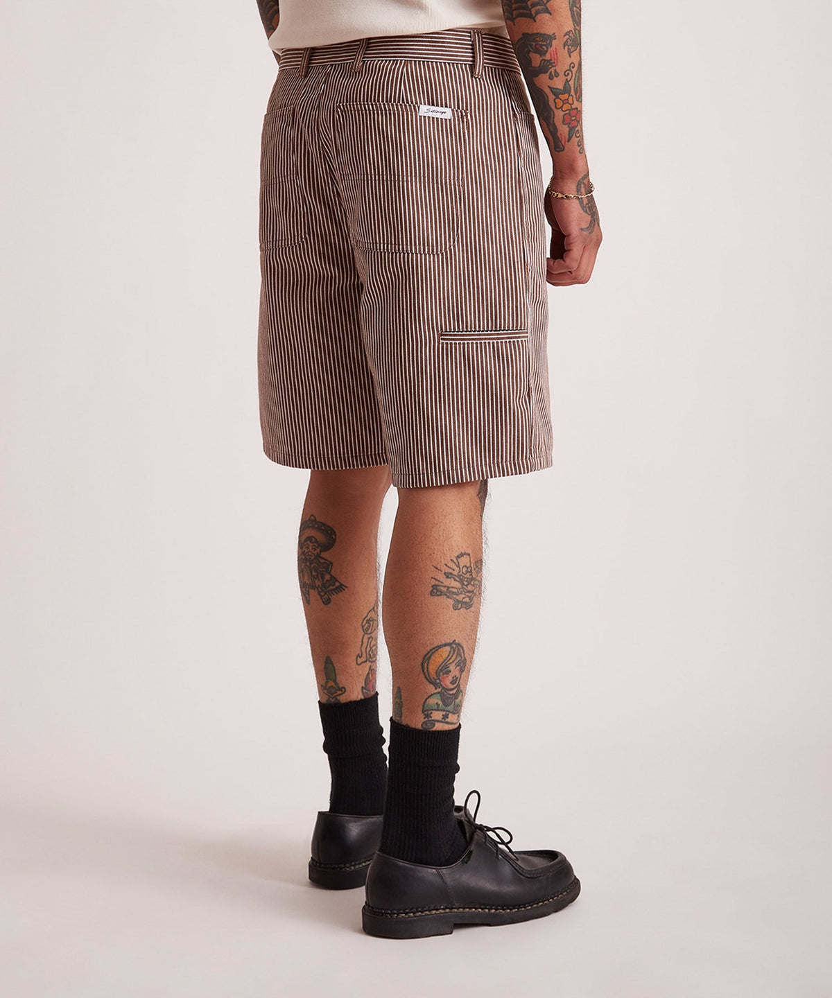 Striped Cotton Twill Carpenter Short