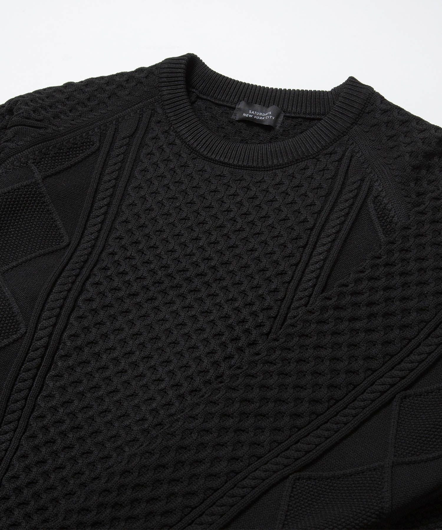 Saturdays Golf Polo Cable Knit ブラック Polo Cable Knit | Saturdays NYC Japan