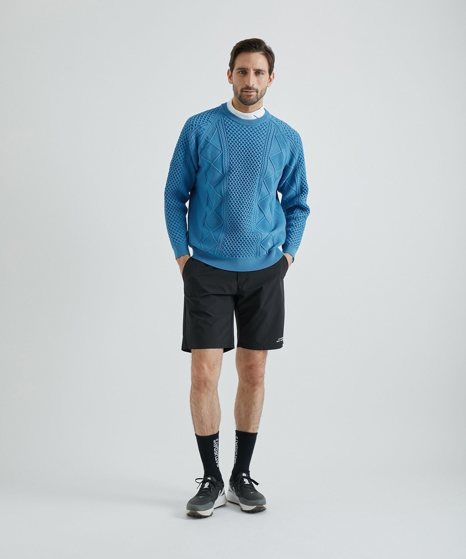 Saturdays Golf Polo Cable Knit ブラック Polo Cable Knit | Saturdays NYC Japan