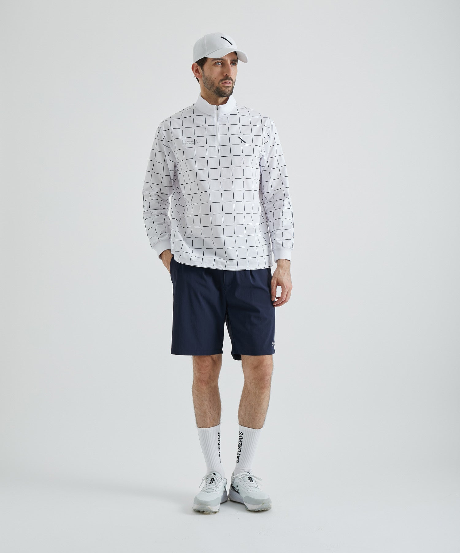 Block Pattern LS Half Zip Shirt | Saturdays NYC Japan