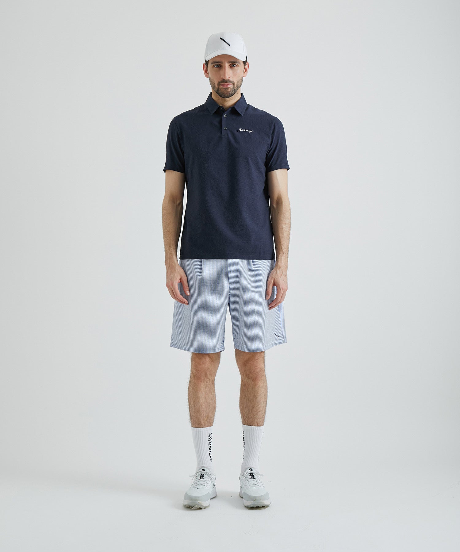 Seersucker Polo Shirt  S/S