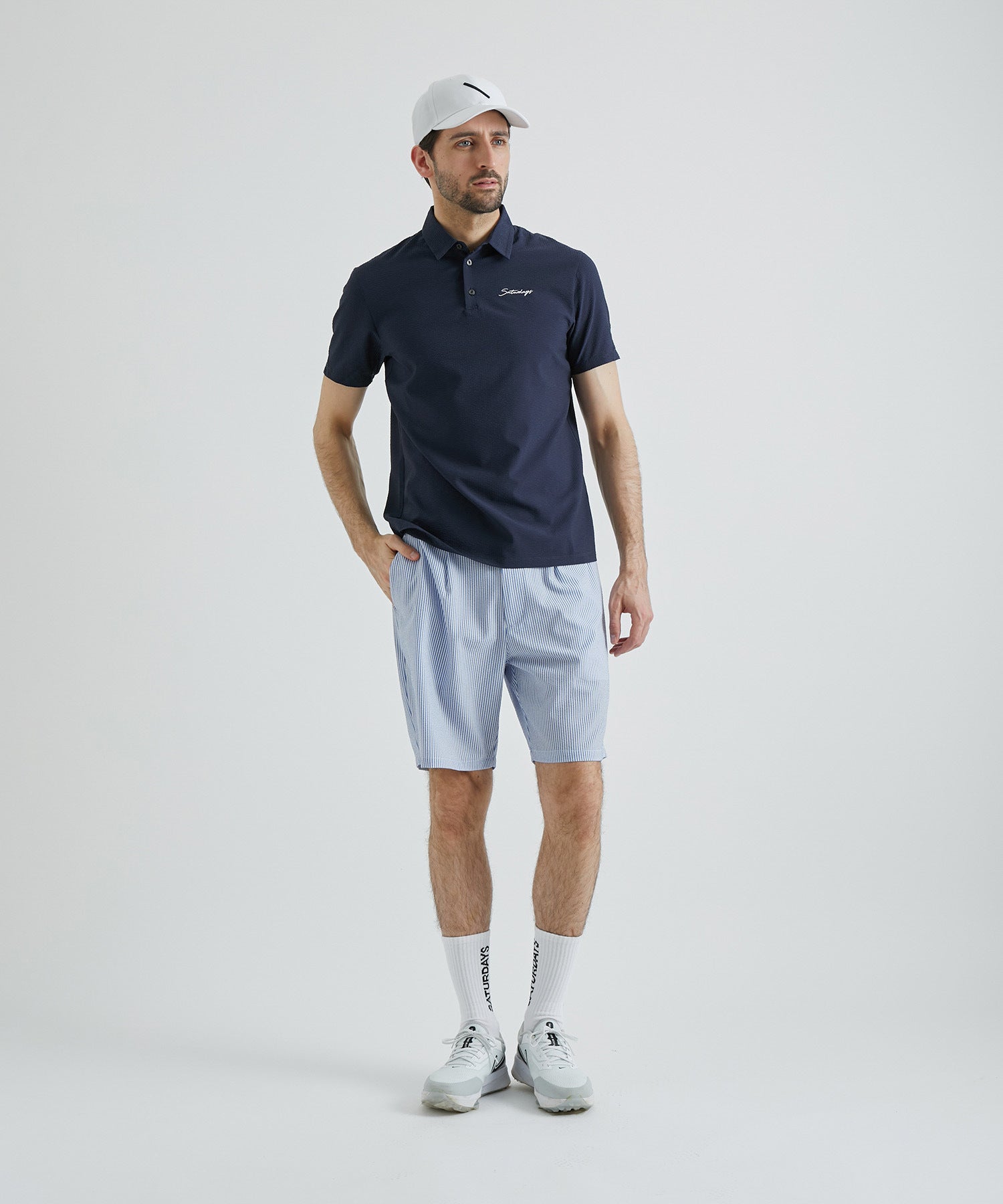 Seersucker Polo Shirt  S/S