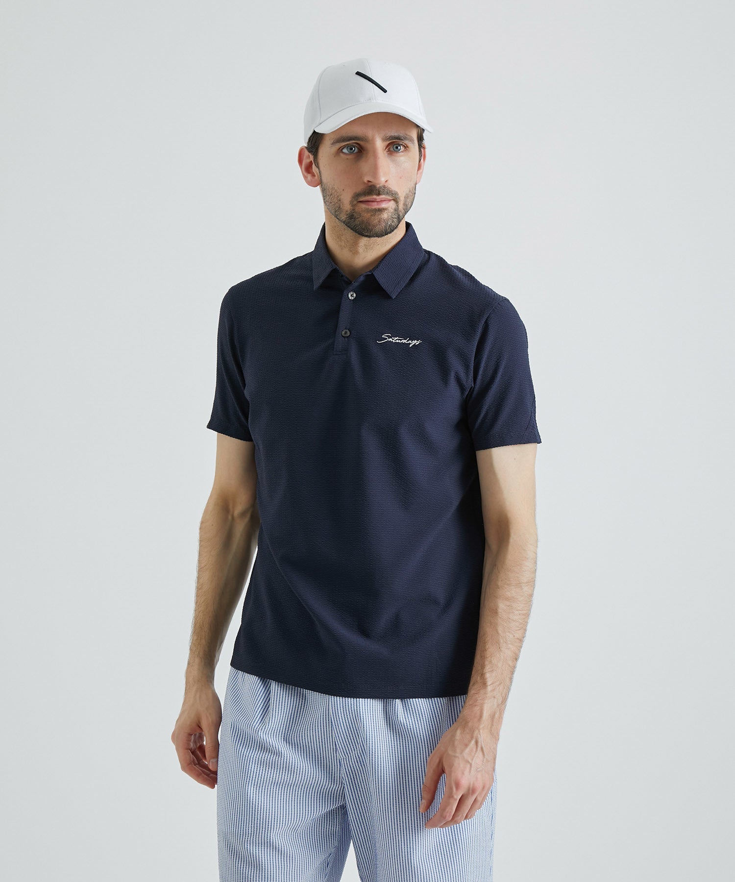 Seersucker Polo Shirt  S/S