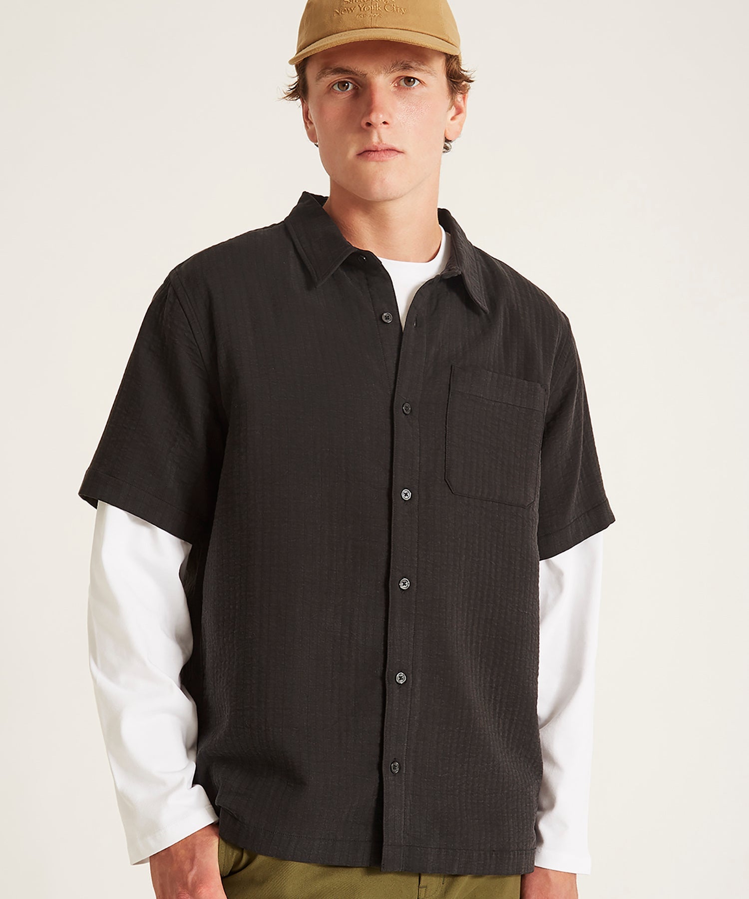 Bruce Double Layer Crinkle Short Sleeve Shirt