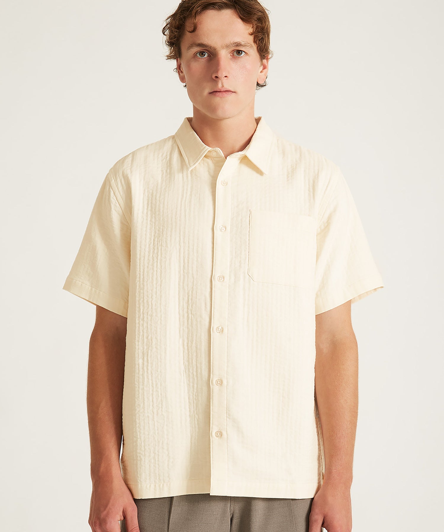 Bruce Double Layer Crinkle Short Sleeve Shirt